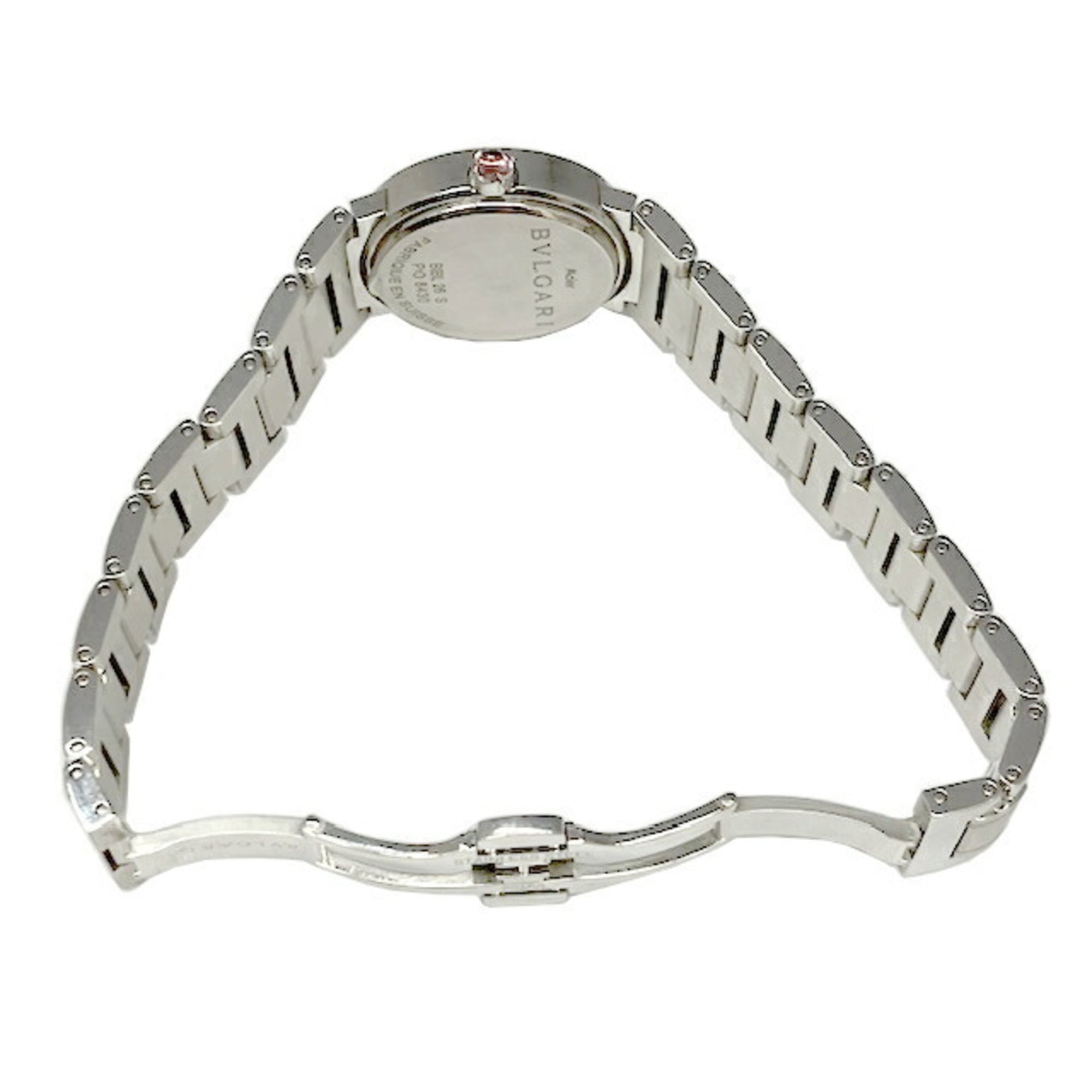 BVLGARI Bulgari BBL26S kwartshorloge voor dames, roestvrij staal, schelpvormige wijzerplaat, 26 mm