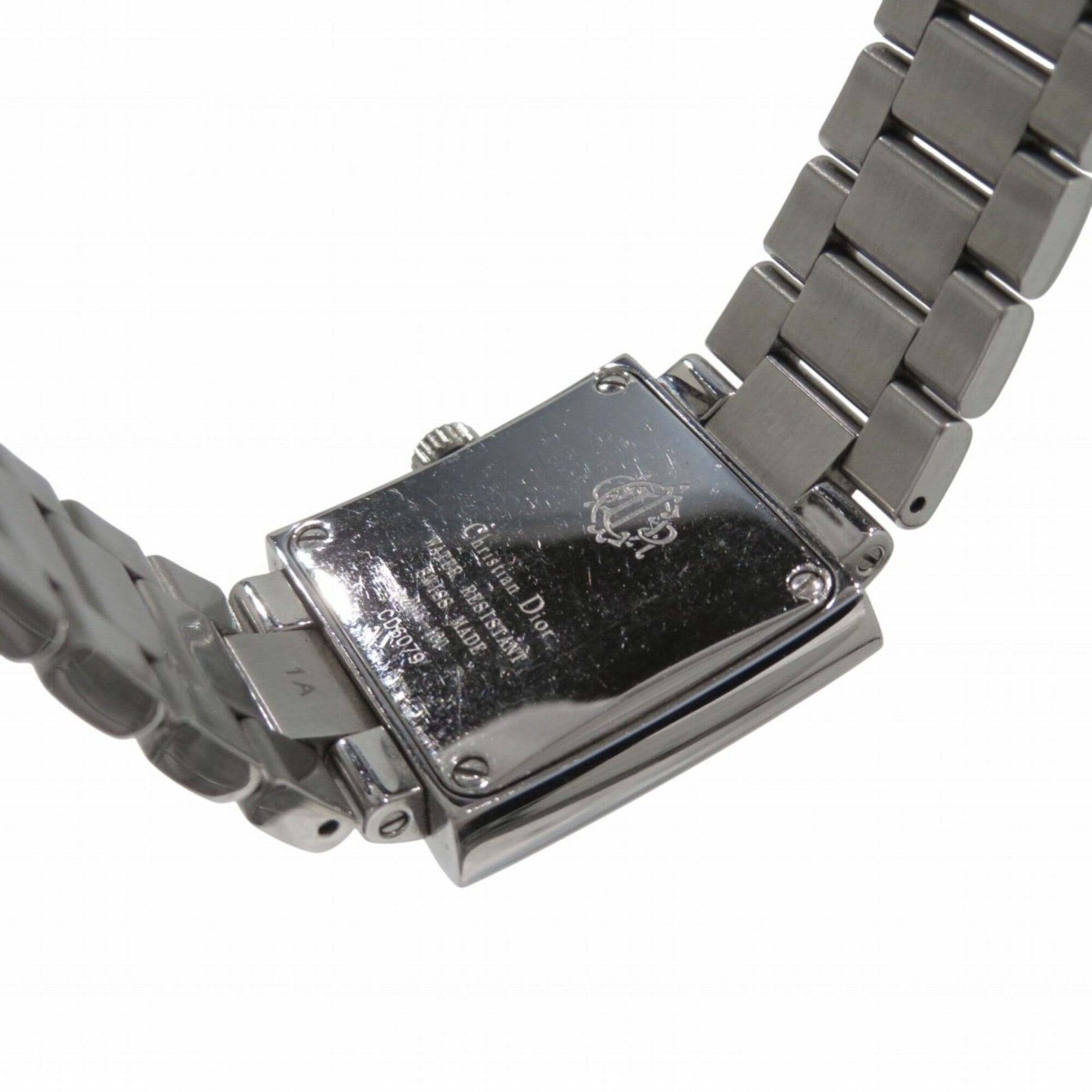 Montre Christian Dior Riva, acier inoxydable, Quartz, cadran argenté, D98-100