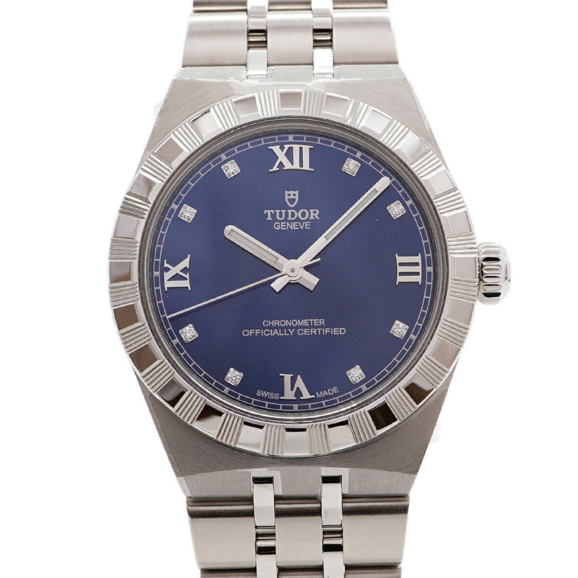 Montre Tudor Royal 8P Diamond 2830A1A0, cadran bleu, 30 mm