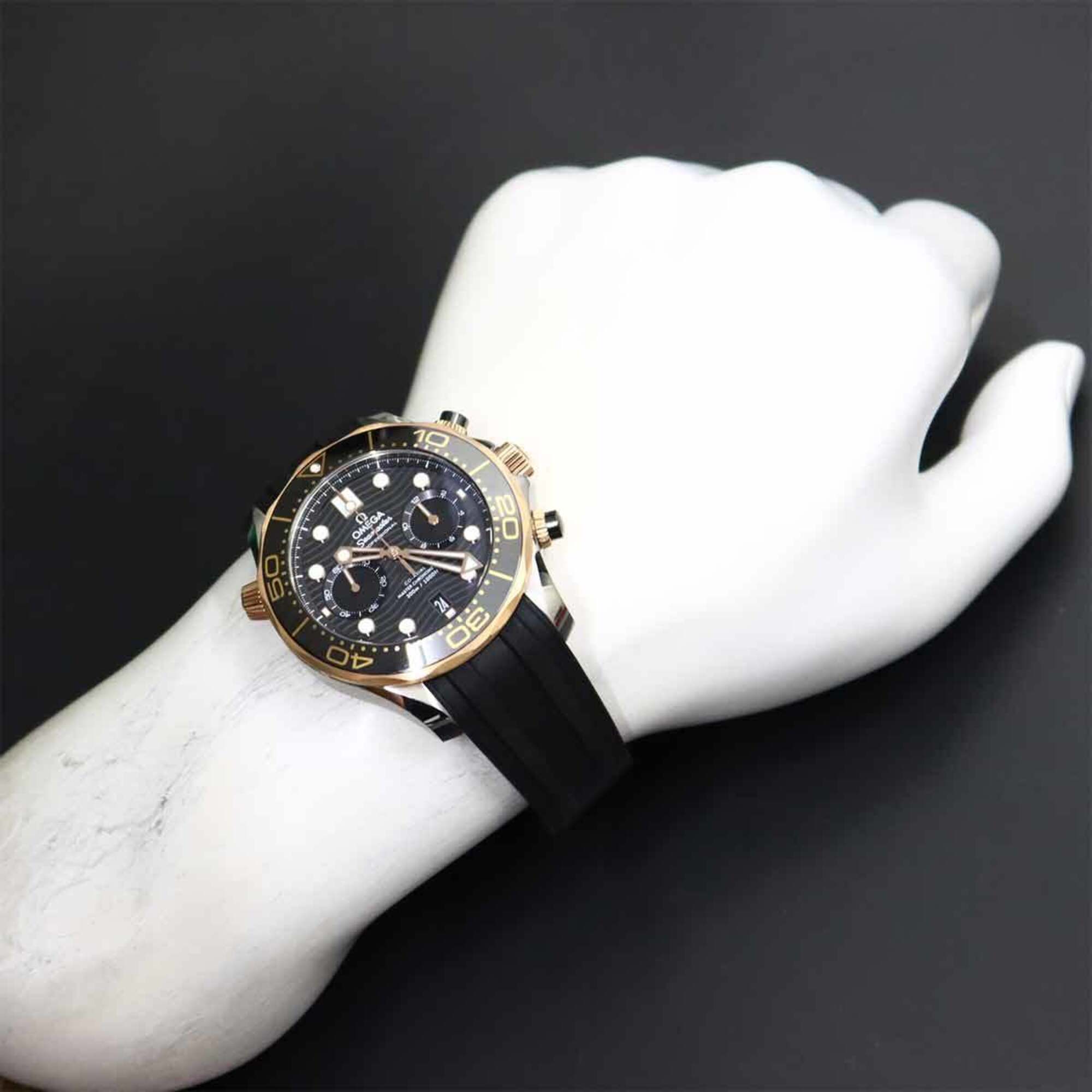 Omega Seamaster Diver 300 Co-Axial Master Chronometer Two-Tone 210 22 44 51 01 001 Date 18K Pink Gold Automatic