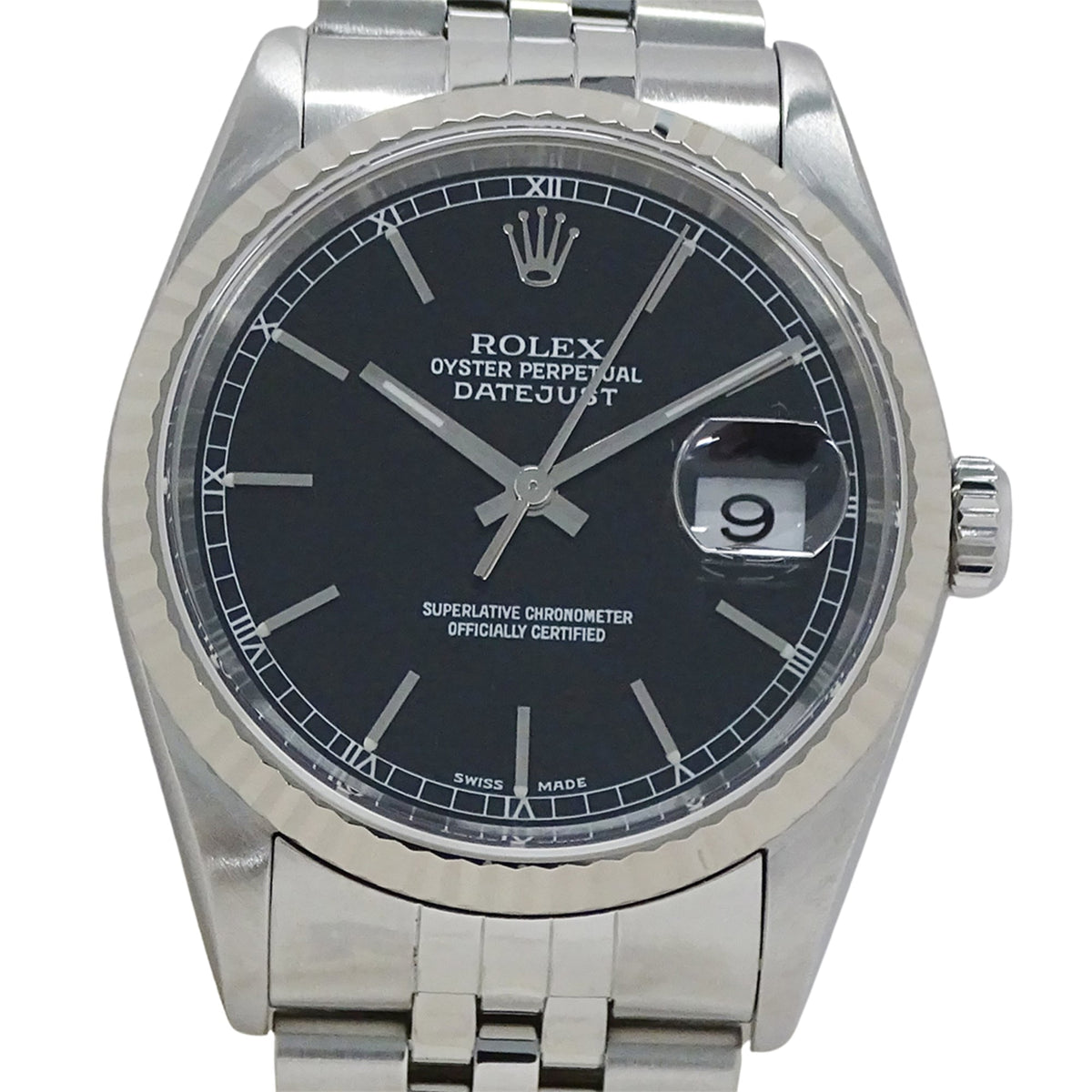 Rolex Datejust 16234 Y horloge met zwarte wijzerplaat, 36 mm