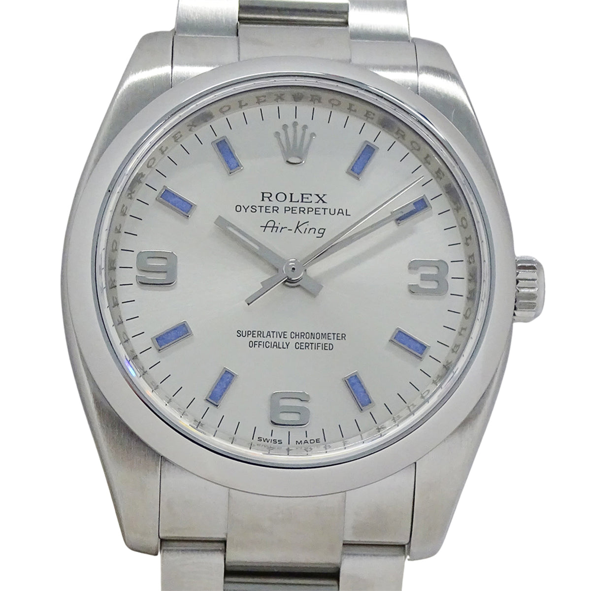Rolex Air-King 114200 Z Silver Dial 34mm Watch