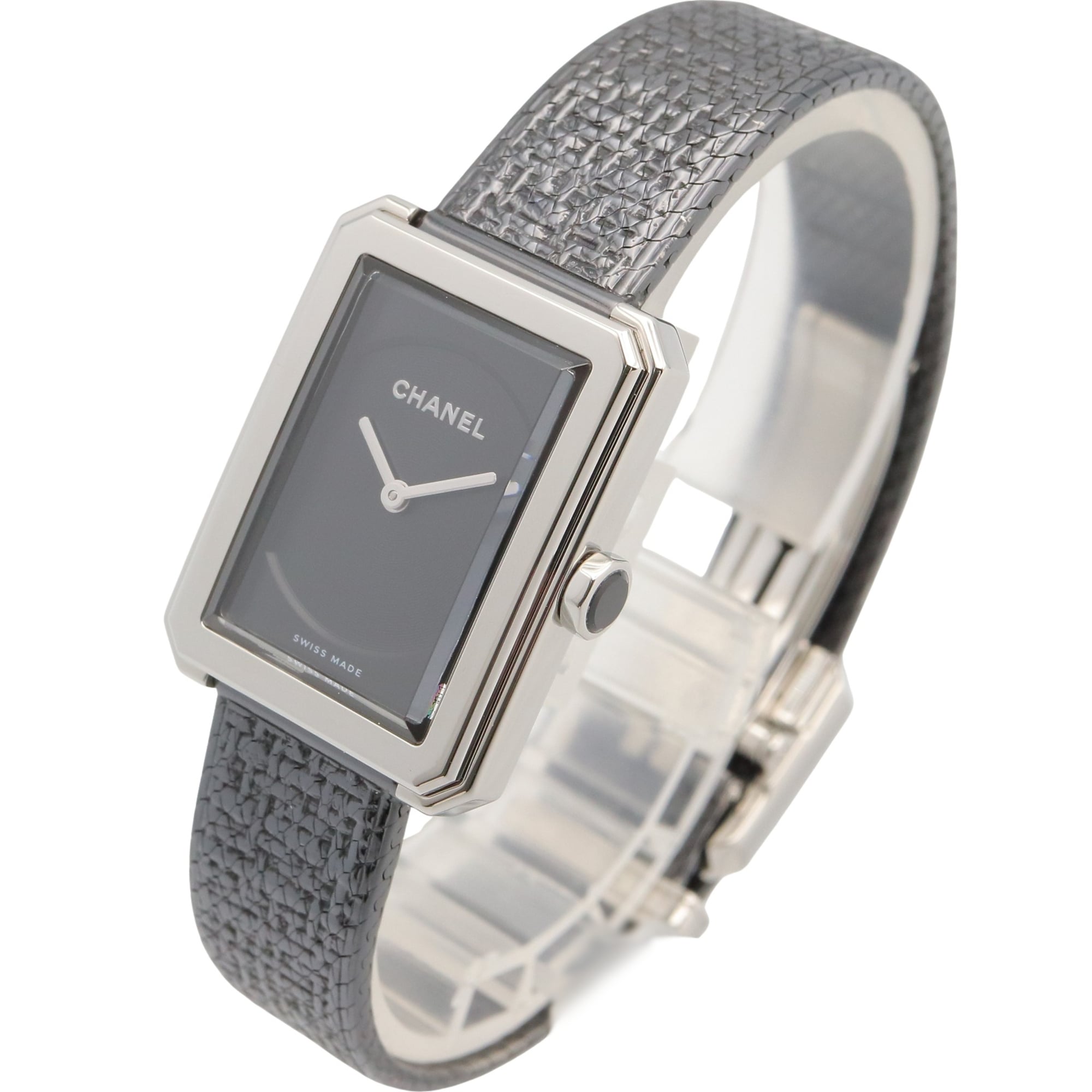 Chanel Boyfriend Tweed Watch, Stainless Steel, Women's, Black, H5317