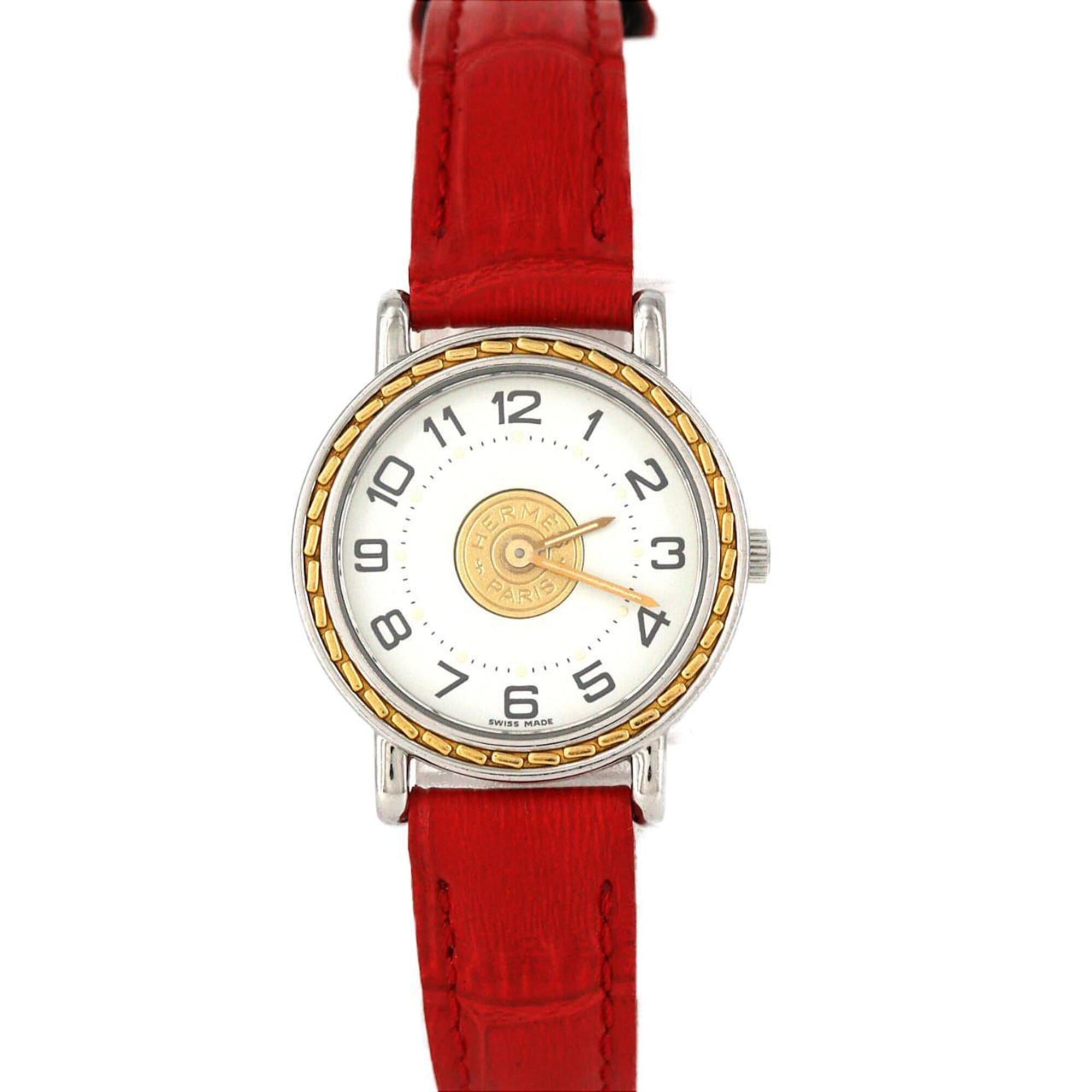 Hermes Sellier GZl1jdre White Dial 24mm Watch
