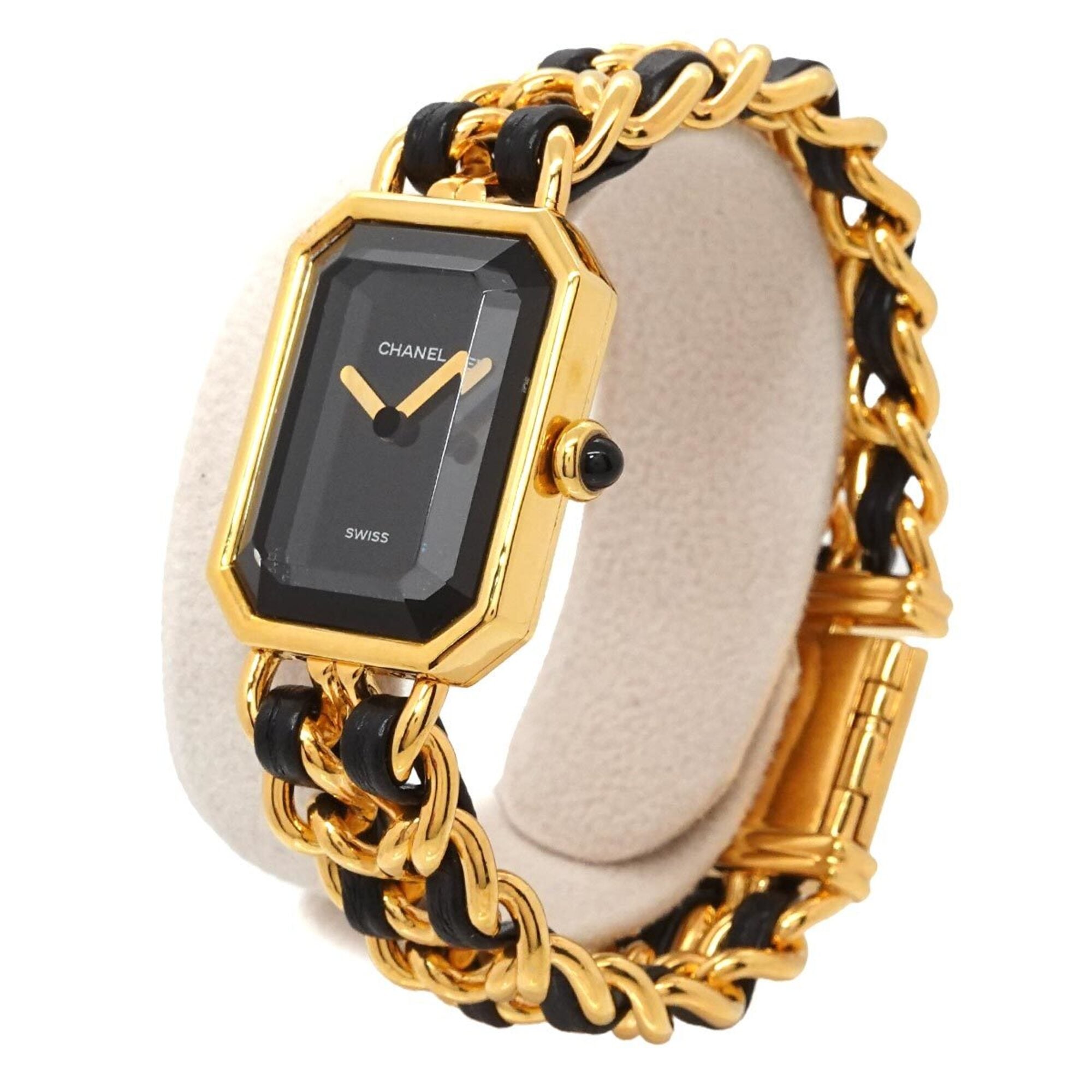 Chanel Premiere S-size H0001 Wo Black Gold Quartz