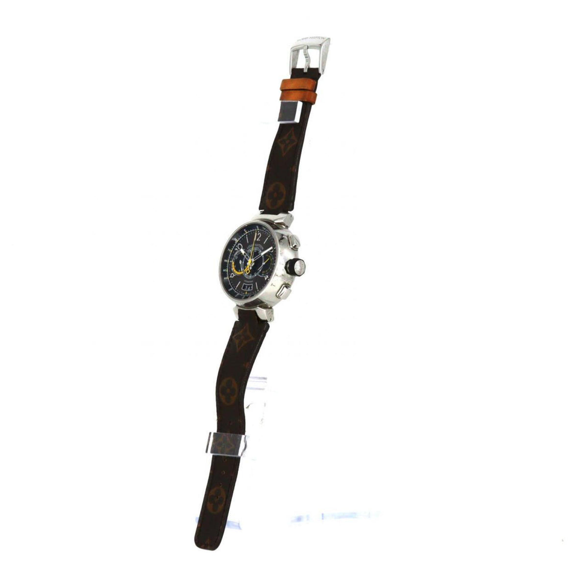 Louis Vuitton Tambour Chrono Voyage Q102L Black, Brown Dial 44mm Watch