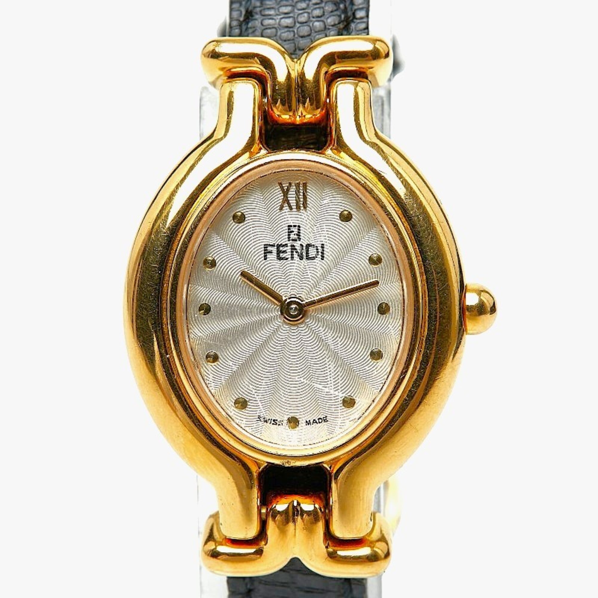 Fendi Chameleon Change Bezel 5 Colors Watch 640L Quartz Silver Dial Stainless Steel Leather Women's FENDI