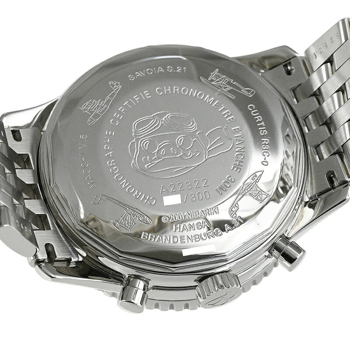 Breitling Navitimer Cosmonaut Flyback Porco Rosso A222BPRNP (A22322) Schwarz Zifferblatt 41 mm Uhr