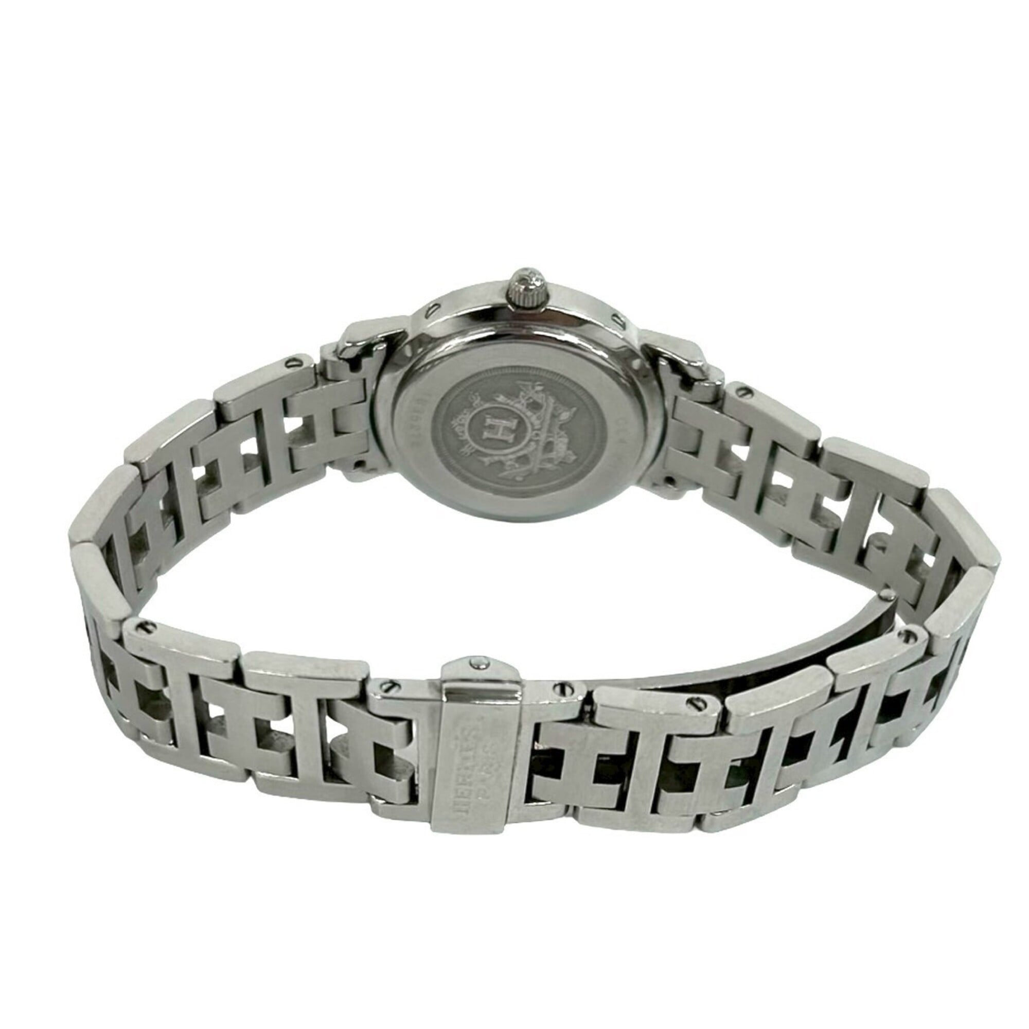 HERMES Clipper CL4.210 Stainless Steel Quartz Wrist Silver 32533