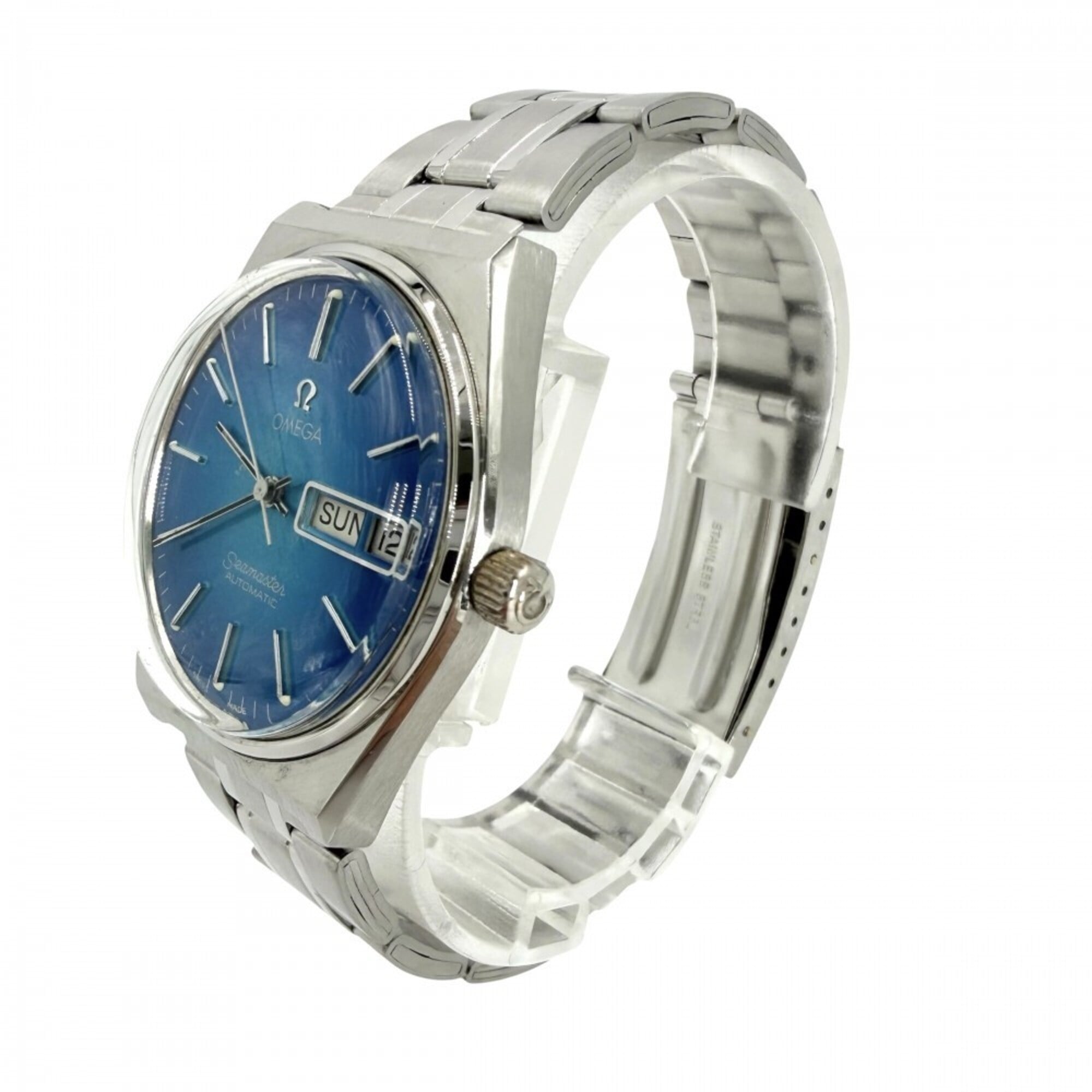 Montre Omega Seamaster Cal. 1022 Day-Date 166021, cadran bleu, 34 mm