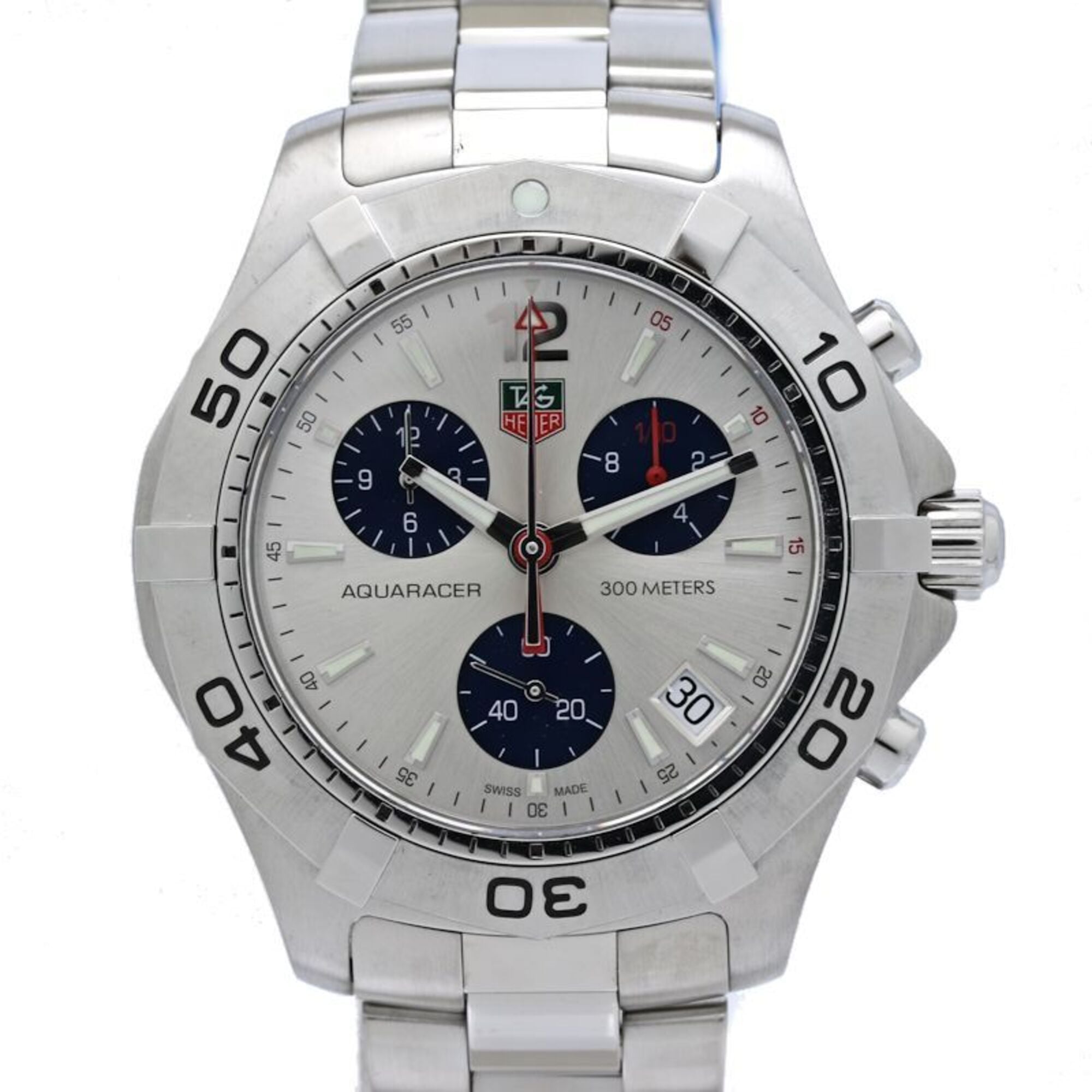 TAG Heuer Aquaracer Chronograph CAF1111.BA0803 Silver Dial 43mm Watch