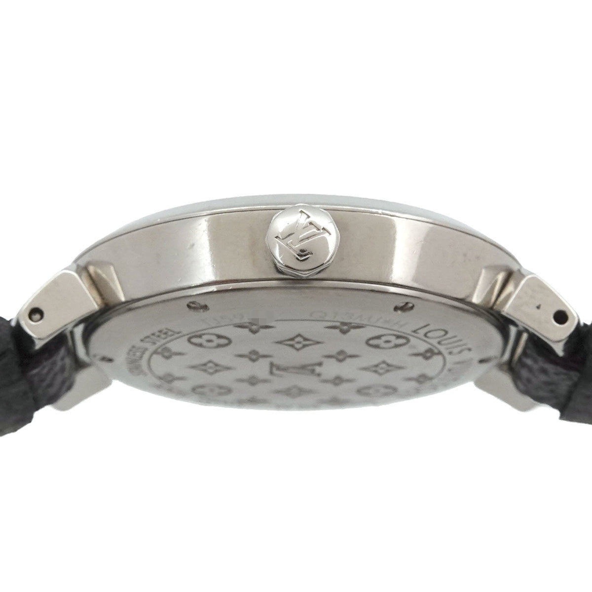 Louis Vuitton Tambour Monogram Q13MJH Silber Zifferblatt 33 mm Uhr
