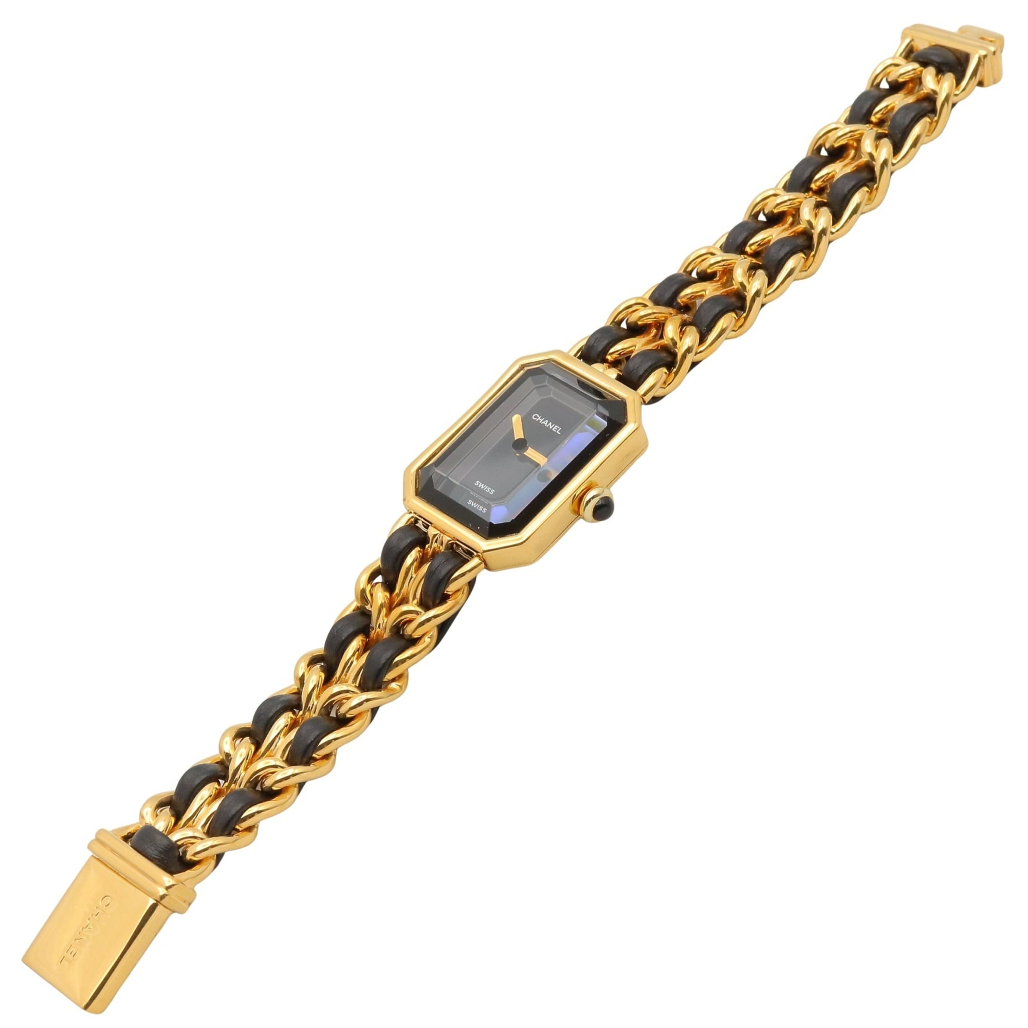 Chanel Premiere H0001 Black Dial Gold plated 20mm Watch