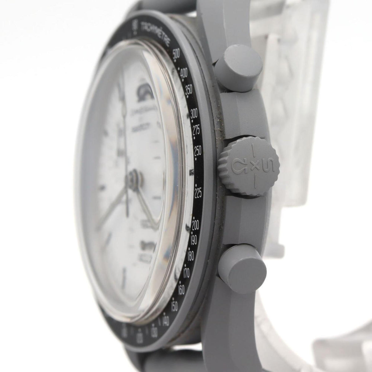 Swatch S x Omega MoonS SO33M106 horloge met witte wijzerplaat, 42 mm