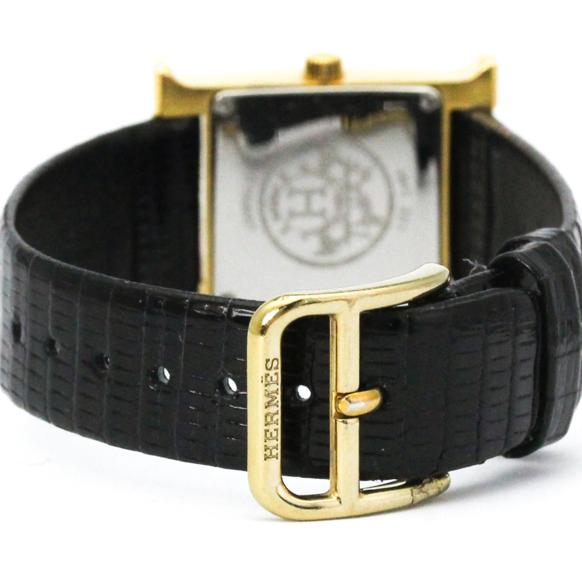 Montre HERMES H pour femme, en cuir plaqué orQuartz modèle HH1.201