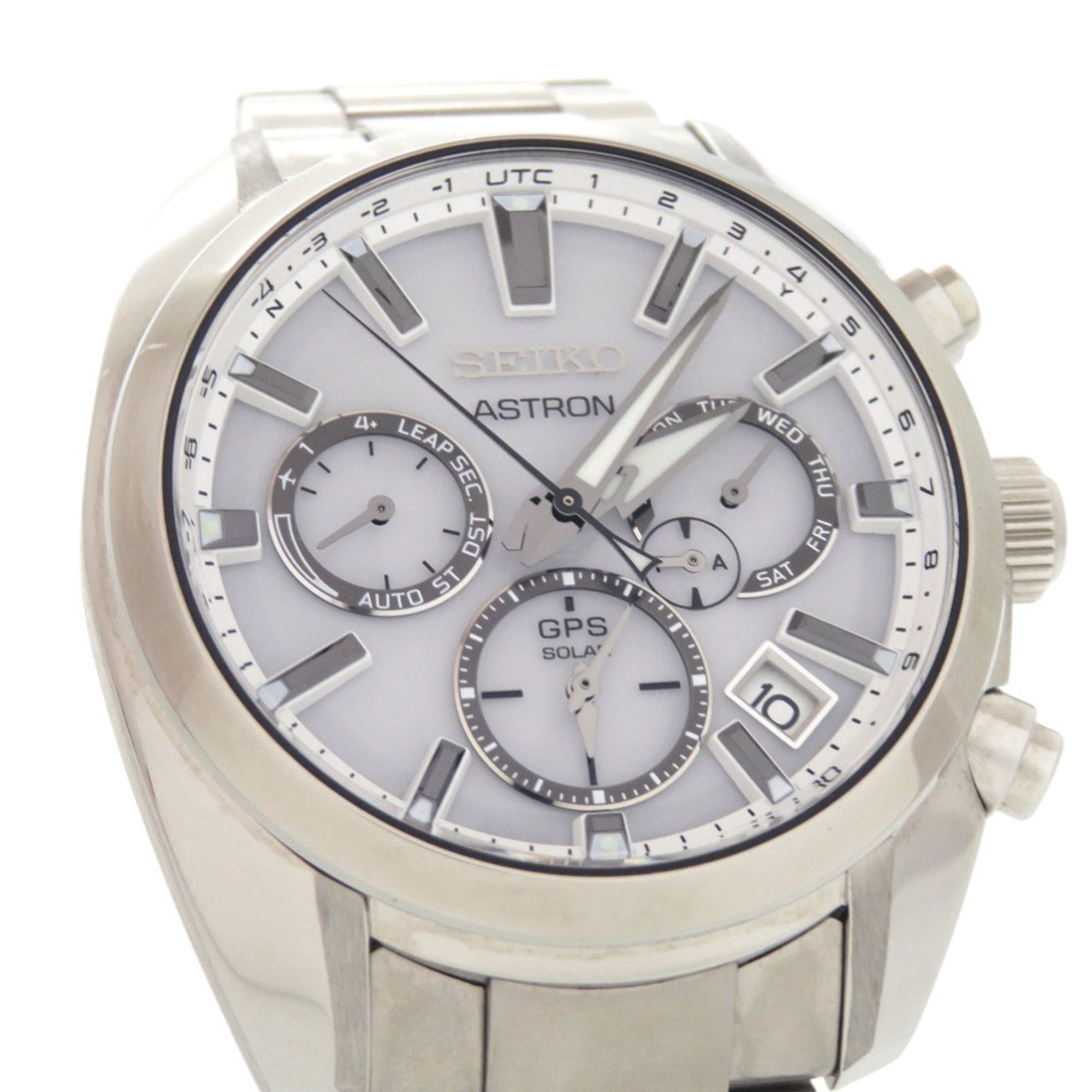 Seiko Astron SBXC047 5X53-0AJ0 GPS-Solar Funkuhr Weiß Edelstahlzifferblatt 0220