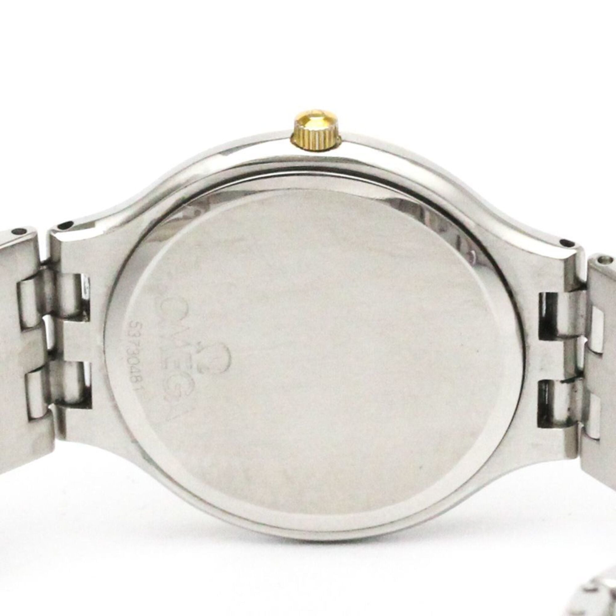 OMEGA De Ville Symbol K18 Gold Steel Quartz Mens Watch 196.0316 Polished