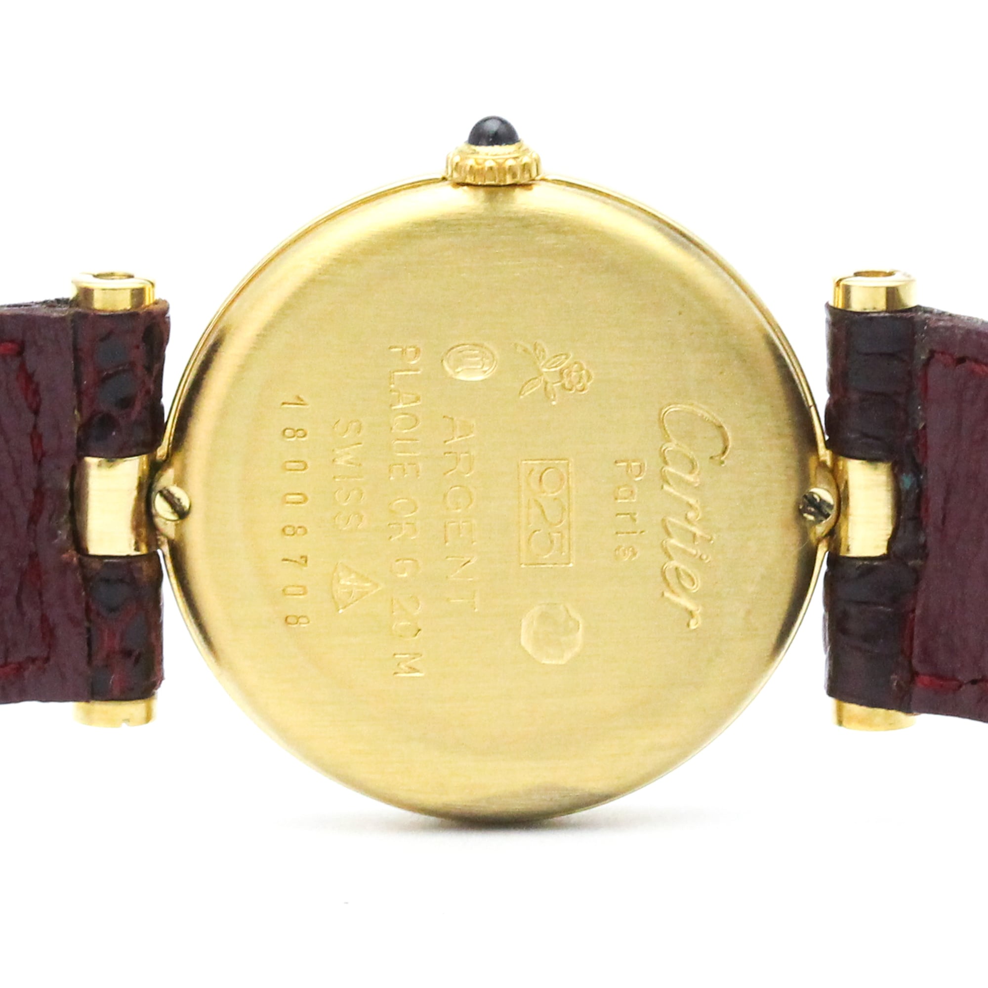 CARTIER Must Vendome Gold Plated Leather Quartz Ladies Watch