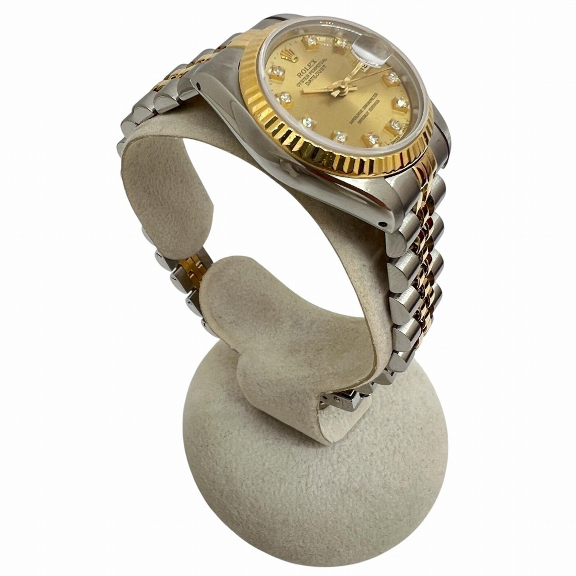 ROLEX Datejust 10P Diamond Stainless Steel 18K Yellow Gold Dial 69173G L-serial Two-tone Automatic Wo
