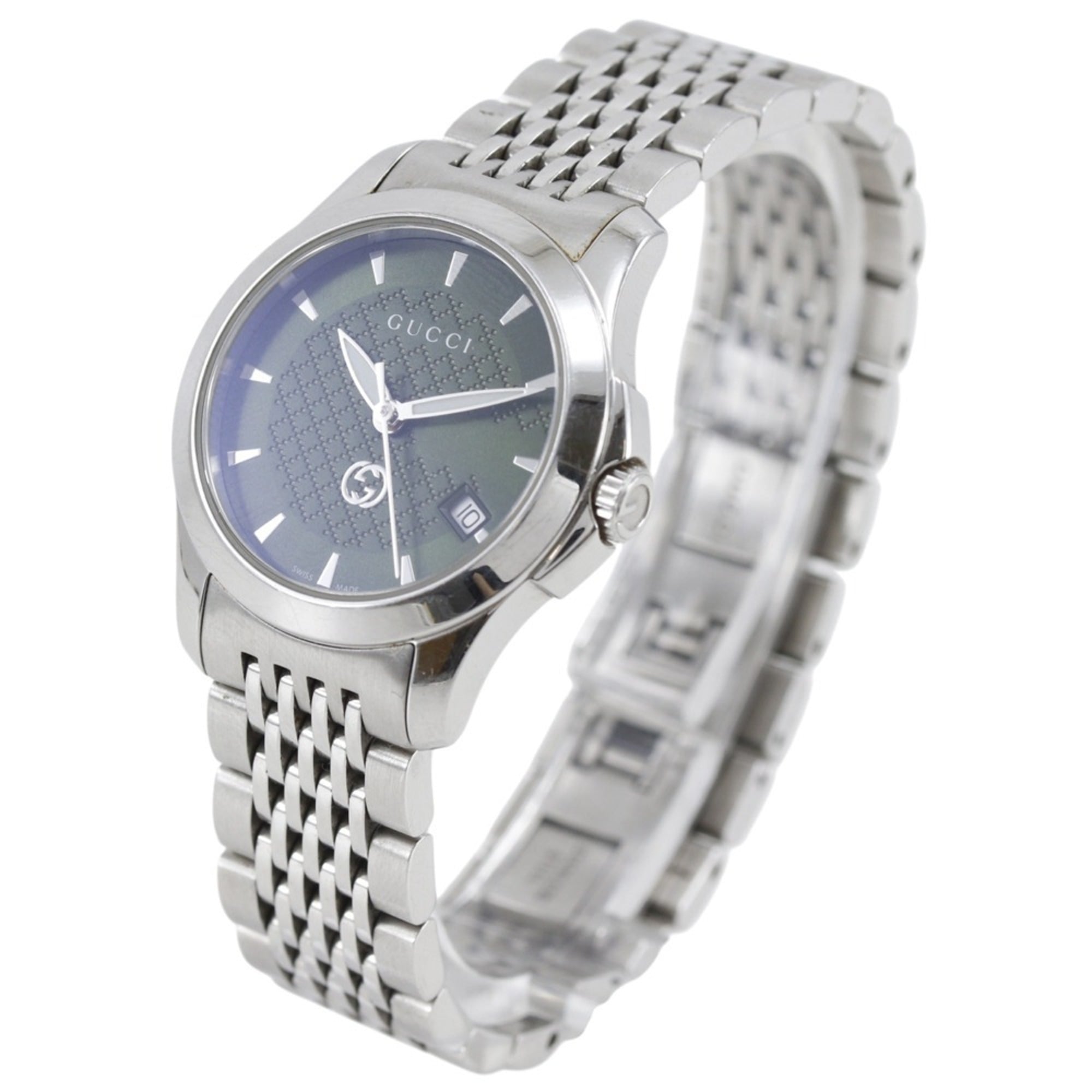 Gucci GUCCI watch 126.5 Stainless steel quartz analog green dial women's