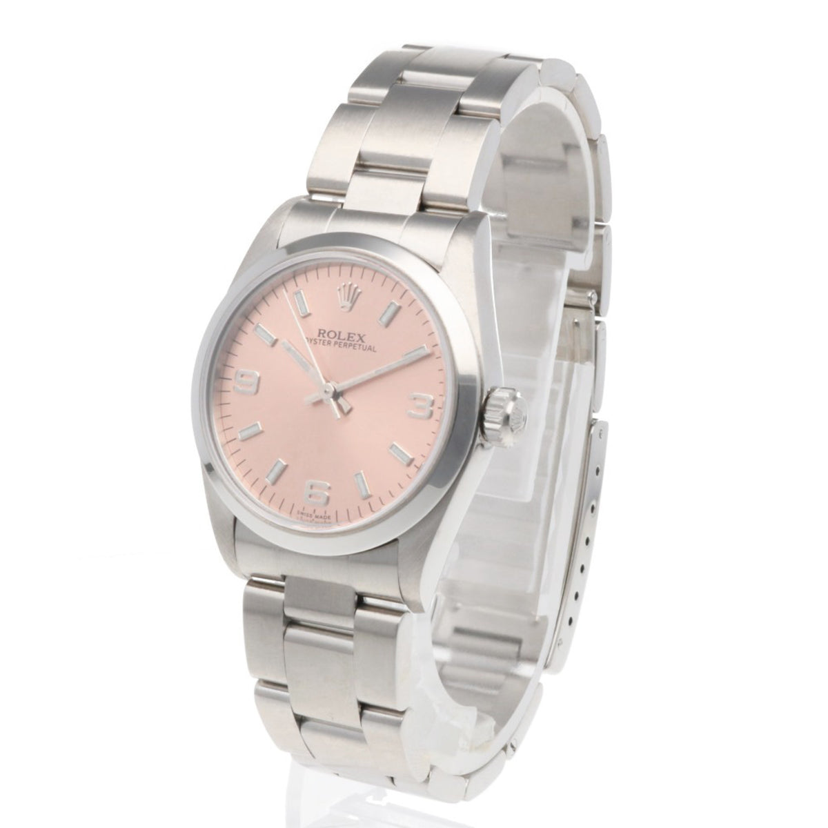 Rolex Oyster Perpetual 77080 horloge met roze wijzerplaat, 30 mm