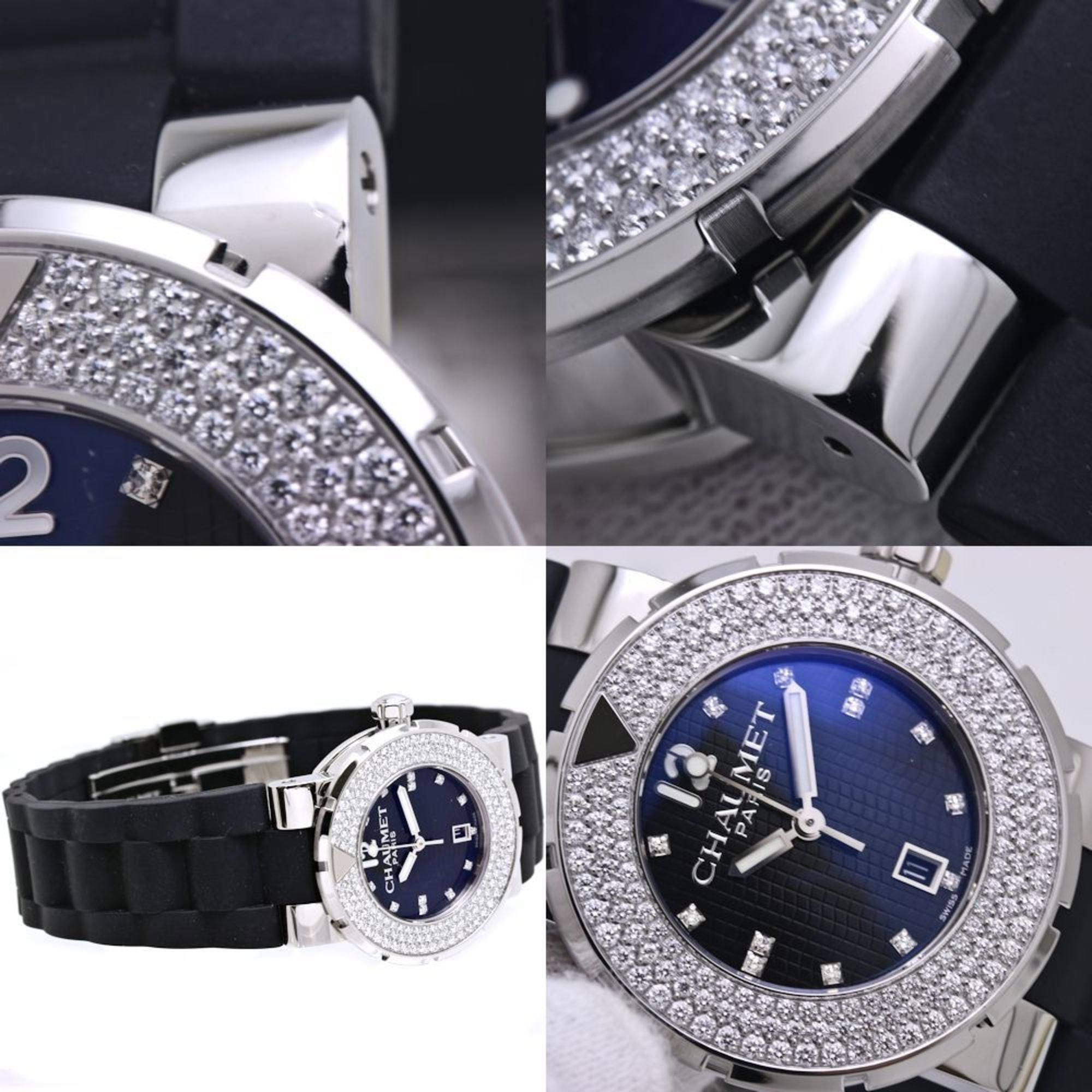 Chaumet Class One MM Bezel Diamond W17229-33G roestvrij staal x rubber jongenshorloge 39989