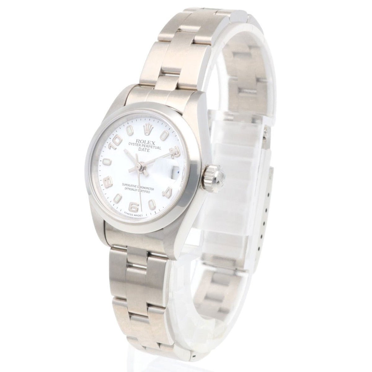 Rolex Date Oyster Perpetual 79160 met witte wijzerplaat, 25 mm