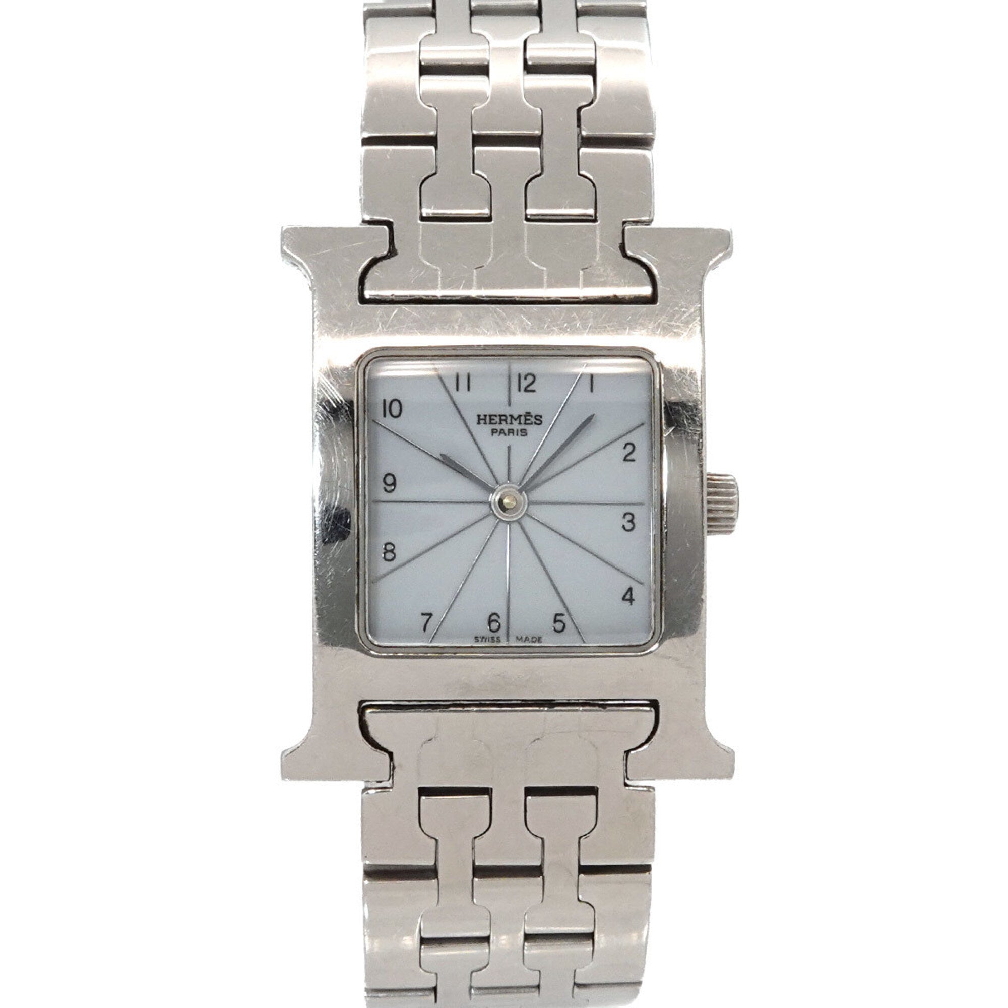 Hermes H-Watch HH1 210 Women's Watch White Gray Quartz H