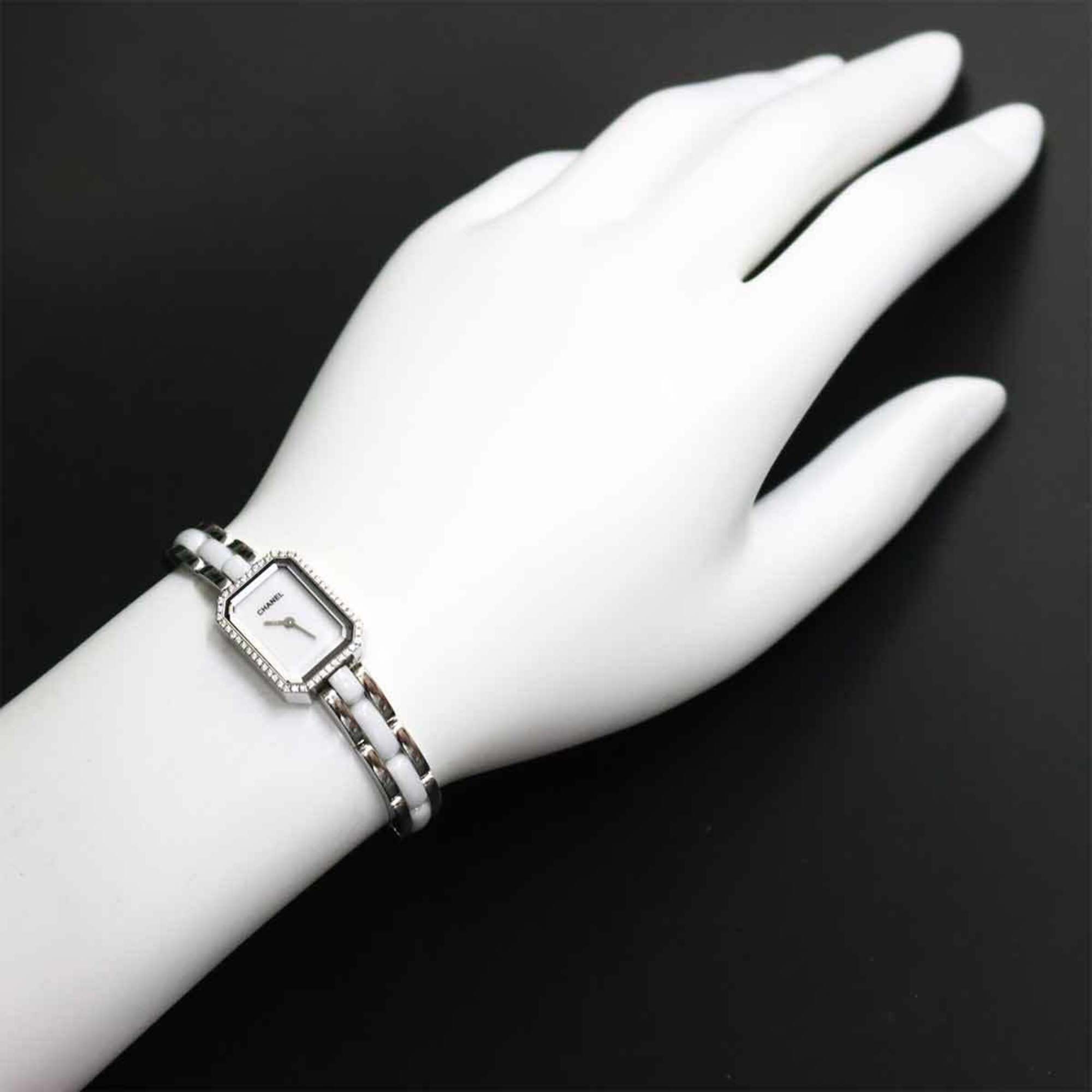 Chanel Premiere H2132 Wo Diamond Bezel White Ceramic Quartz