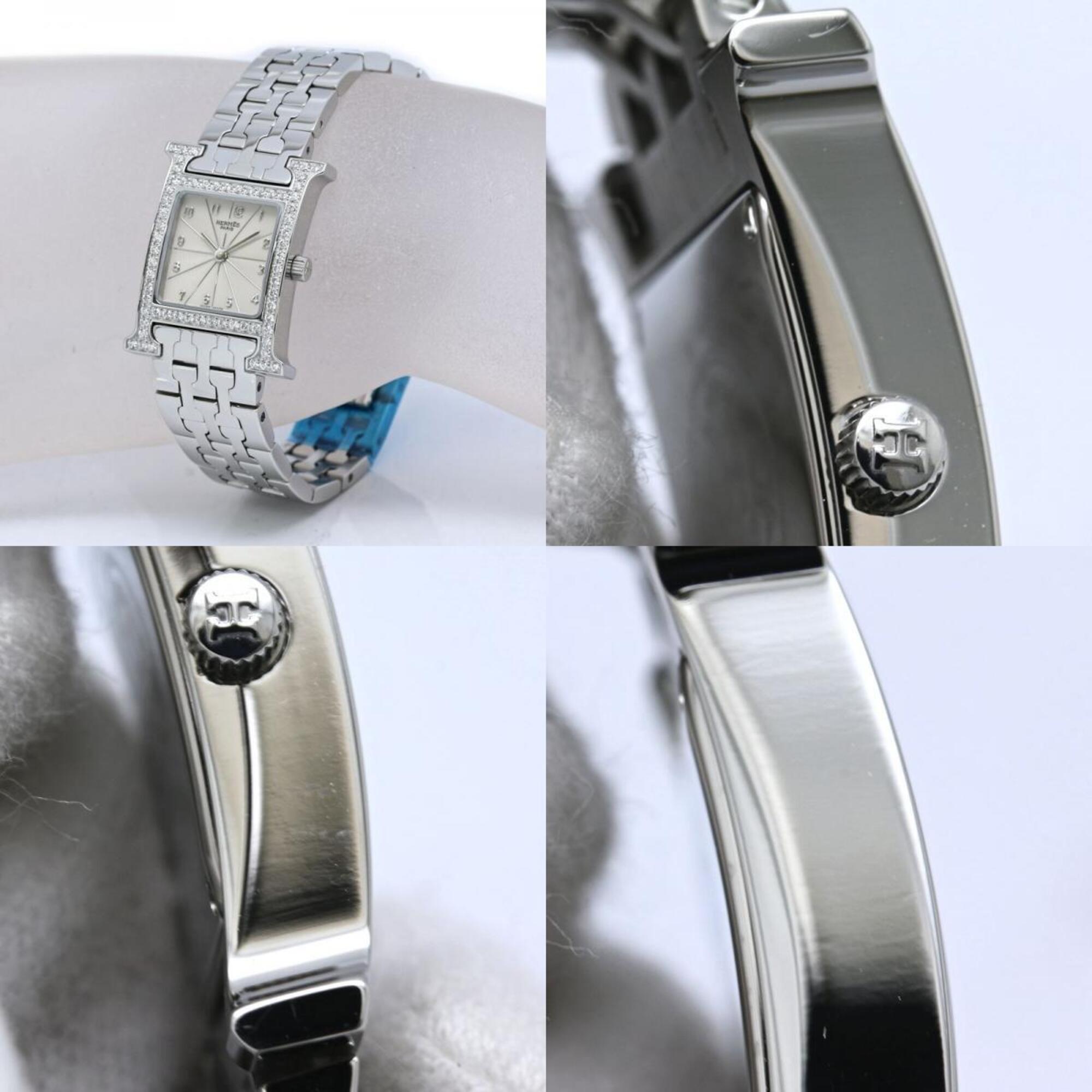 HERMES H- with diamond bezel HH1.230.271 4804 wo stainless steel 40558