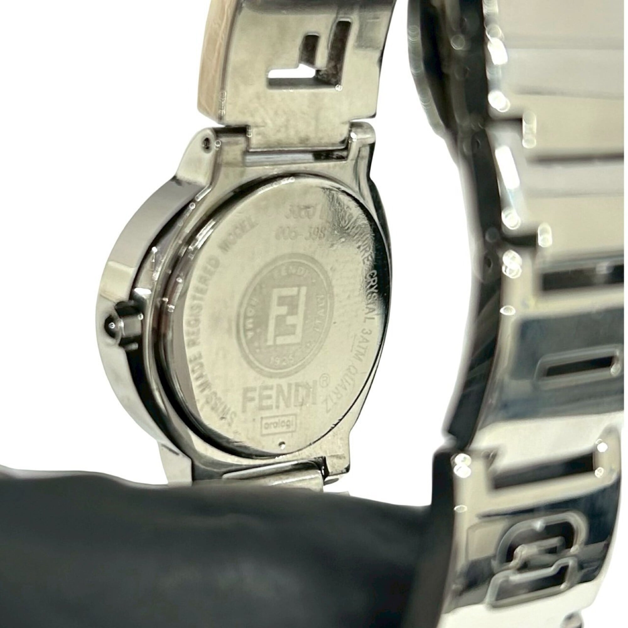 FENDI 3050L Logo Stainless Steel Quartz Wrist Silver 31132
