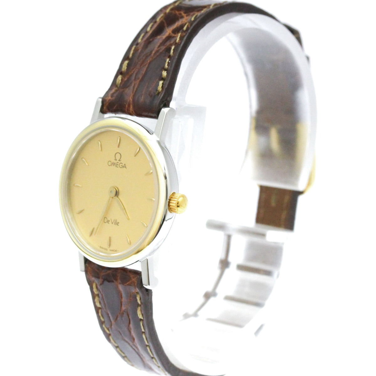 Omega De Ville 595.1111 horloge met gouden wijzerplaat, 23 mm