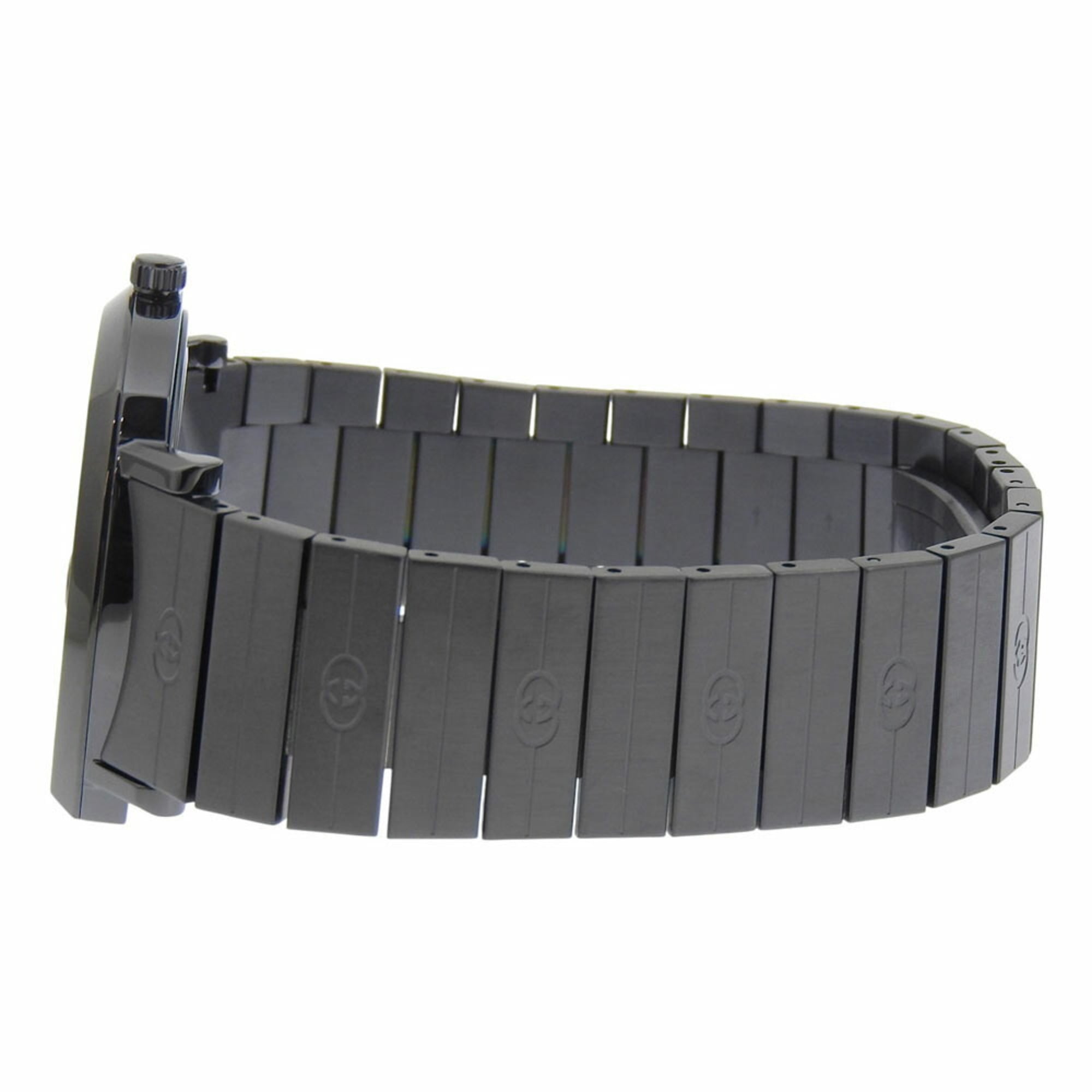 Gucci Grip Watch, 157.3 Stainless Steel, Black Quartz Movement, Analog Display, Dial, Men's