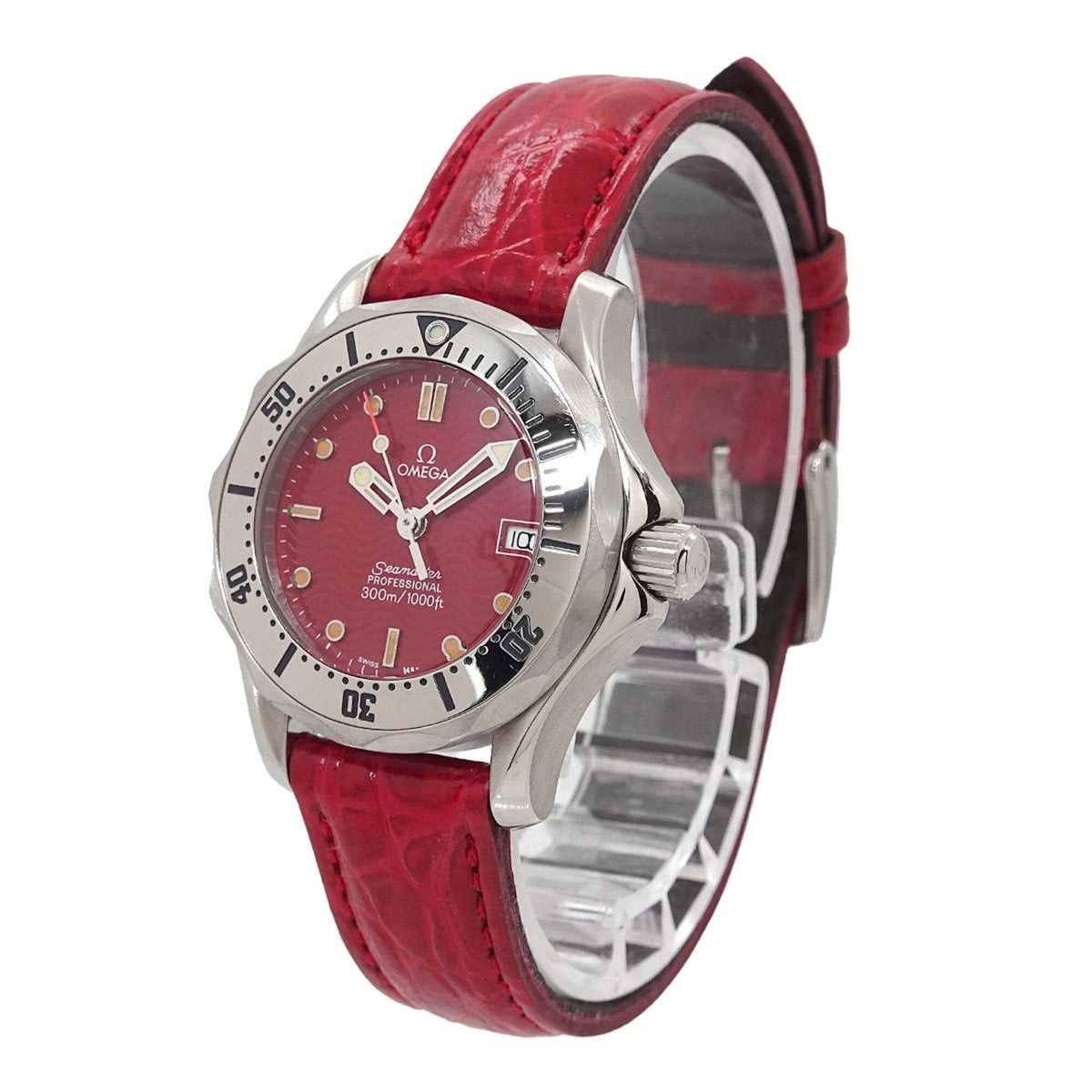 Omega Seamaster 300 Professional 2582 61 Rot farbiges Zifferblatt 28 mm Uhr
