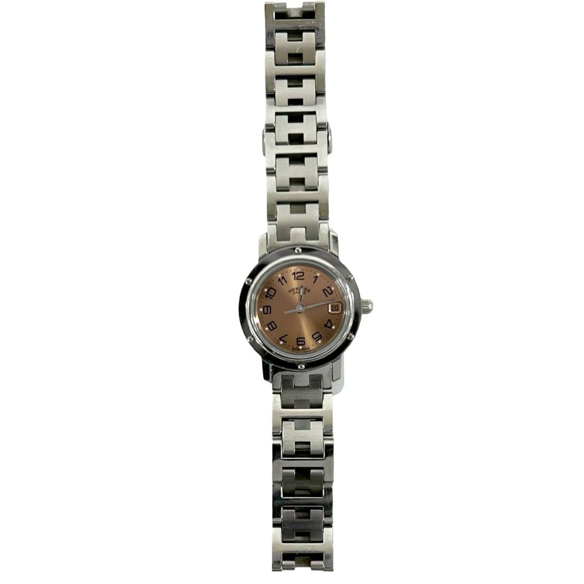 HERMES Clipper CL4.210 Stainless Steel Quartz Wrist Silver 32533