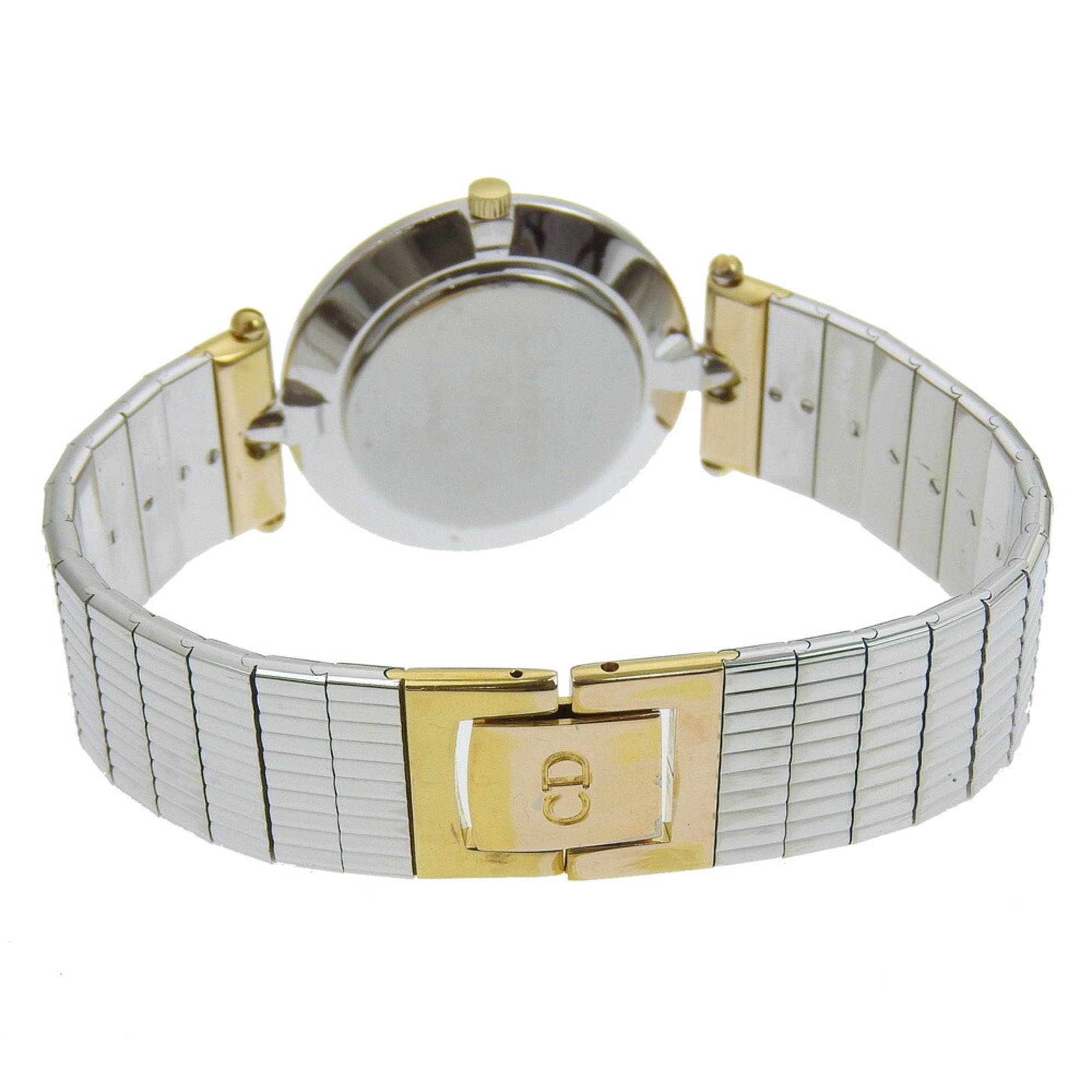 Christian Dior Uhr 3026 aus Edelstahl mit vergoldetem GehäuseQuarz analoges ZifferblattSchwarz Zifferblatt, Damenuhr