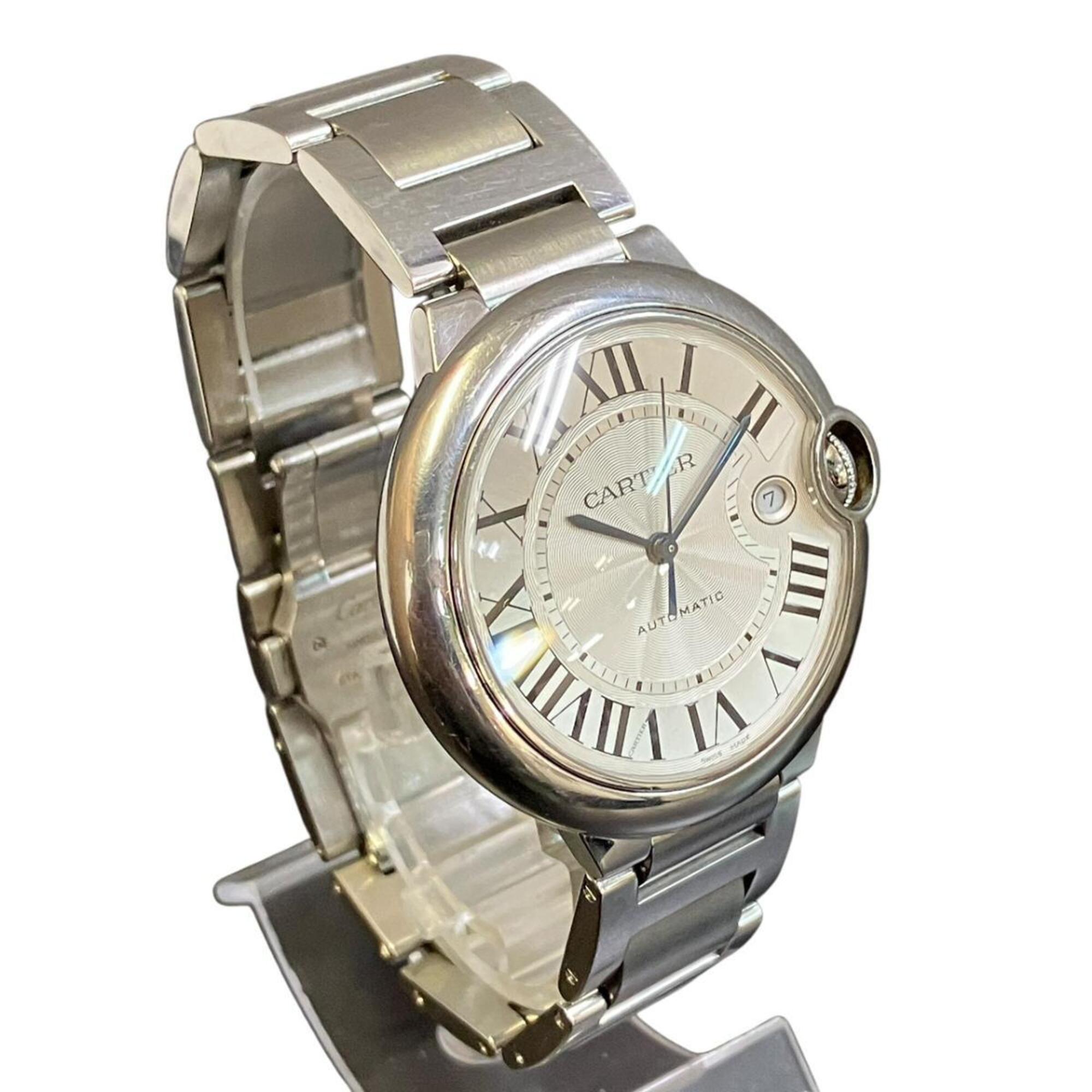 Cartier Ballon Bleu de wristwatch, total weight 145.8g, stainless steel, automatic movement, silver dial, WSBB0049
