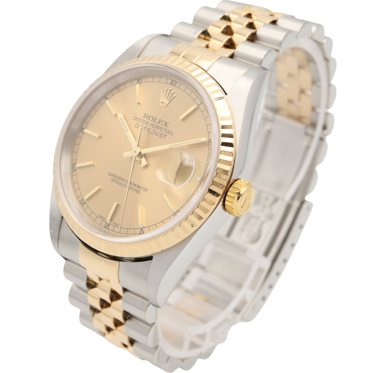 Rolex Datejust 16233 Champagne, Gold Dial 36mm Watch