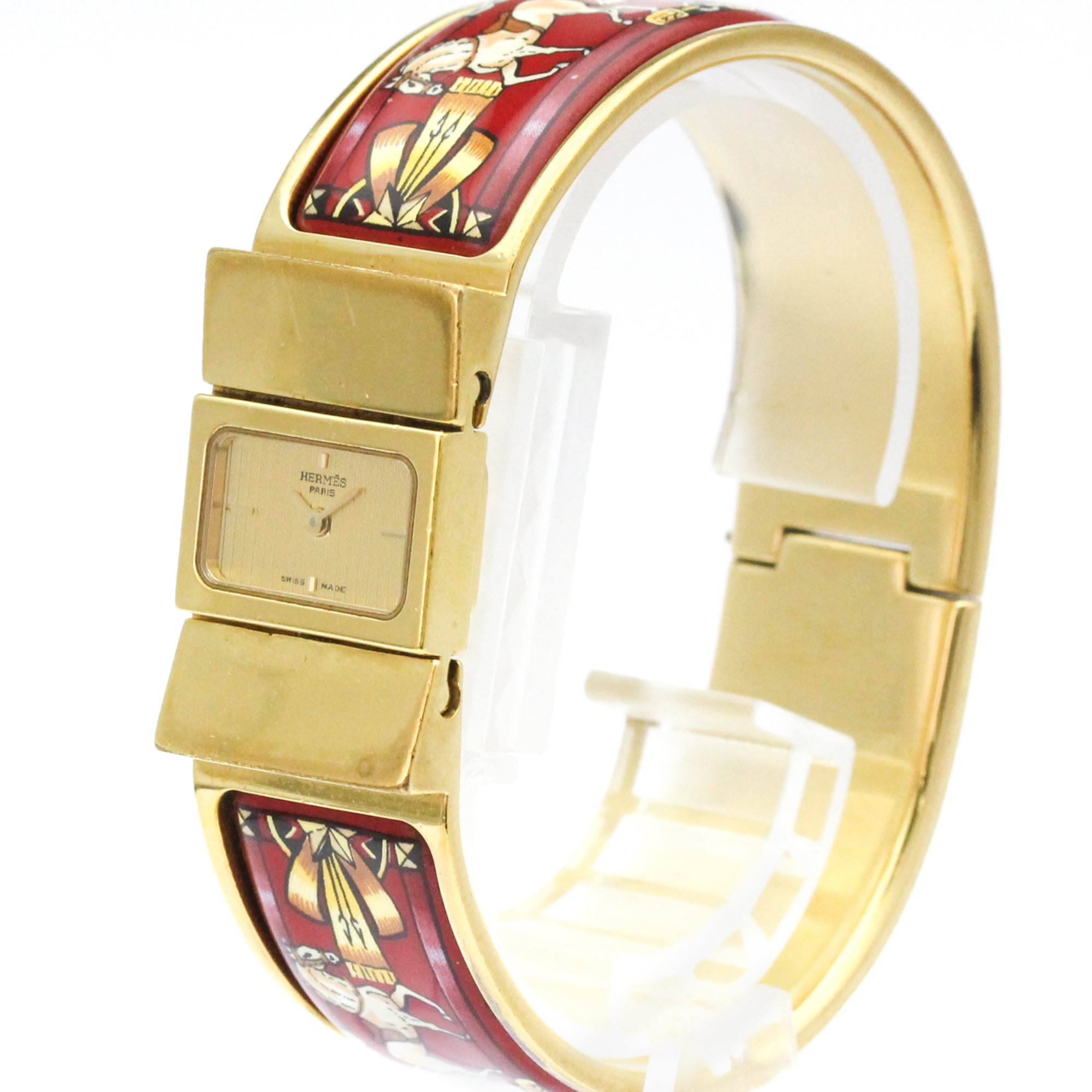 HERMES Loque Gold Plated Quartz Ladies Watch LO1.201