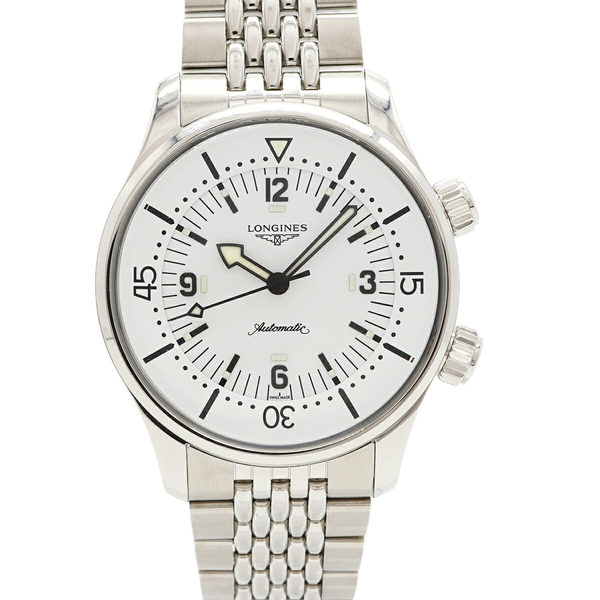 Longines Legend diver L3.764.4 White Dial 39mm Watch