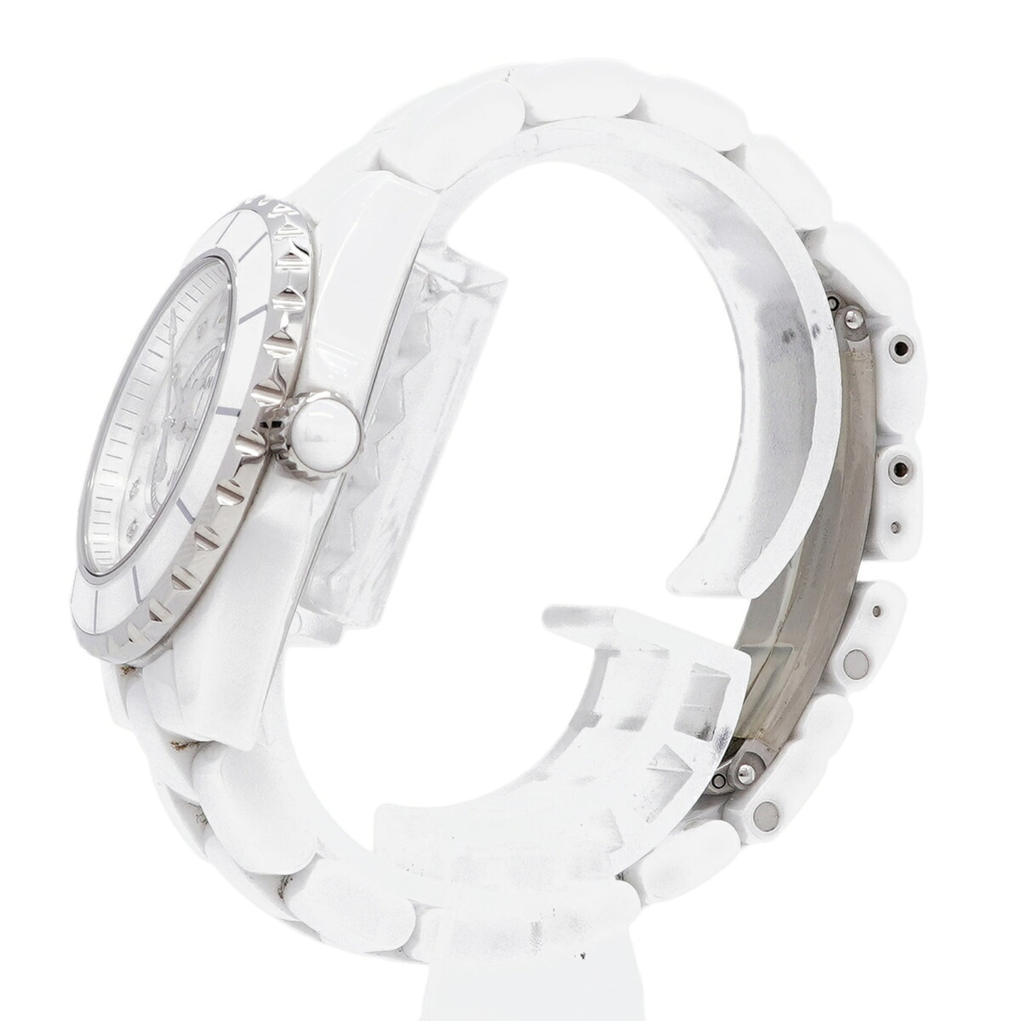 Chanel J12 8P Diamond H2422 White Dial 34mm Watch