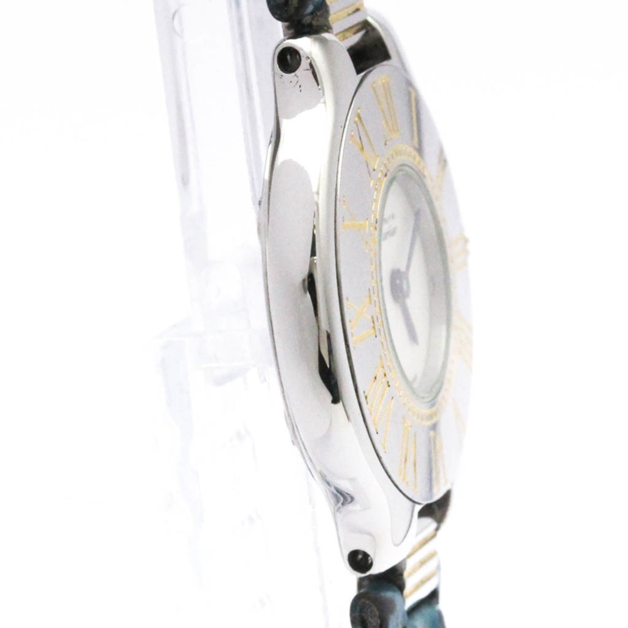 CARTIER Must 21 Gold Plated Steel Leather Quartz Ladies Watch