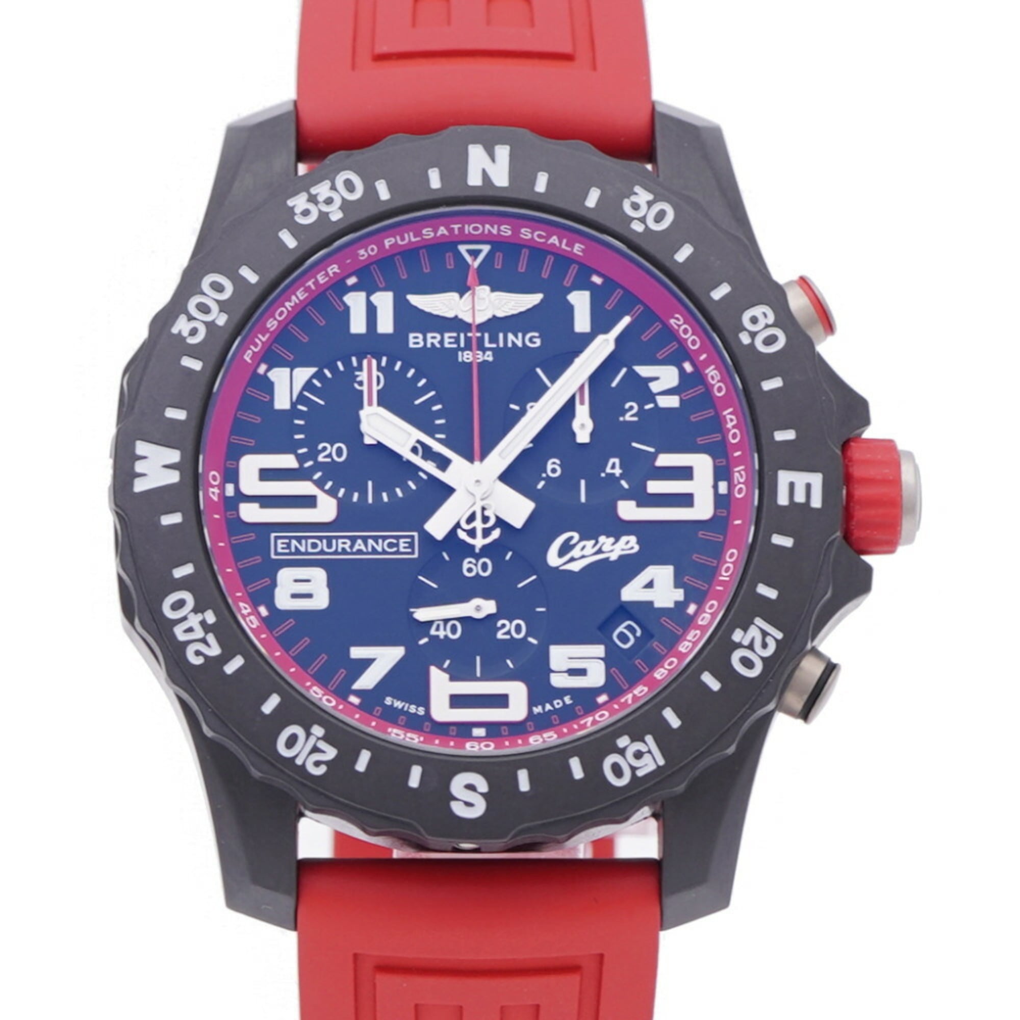 Like new Breitling Endurance Pro Hiroshima Carp collaboration X823101E1B1S1 Quartz watch Breitlight/Rubber Black dial Red 1102BREITLING Men's