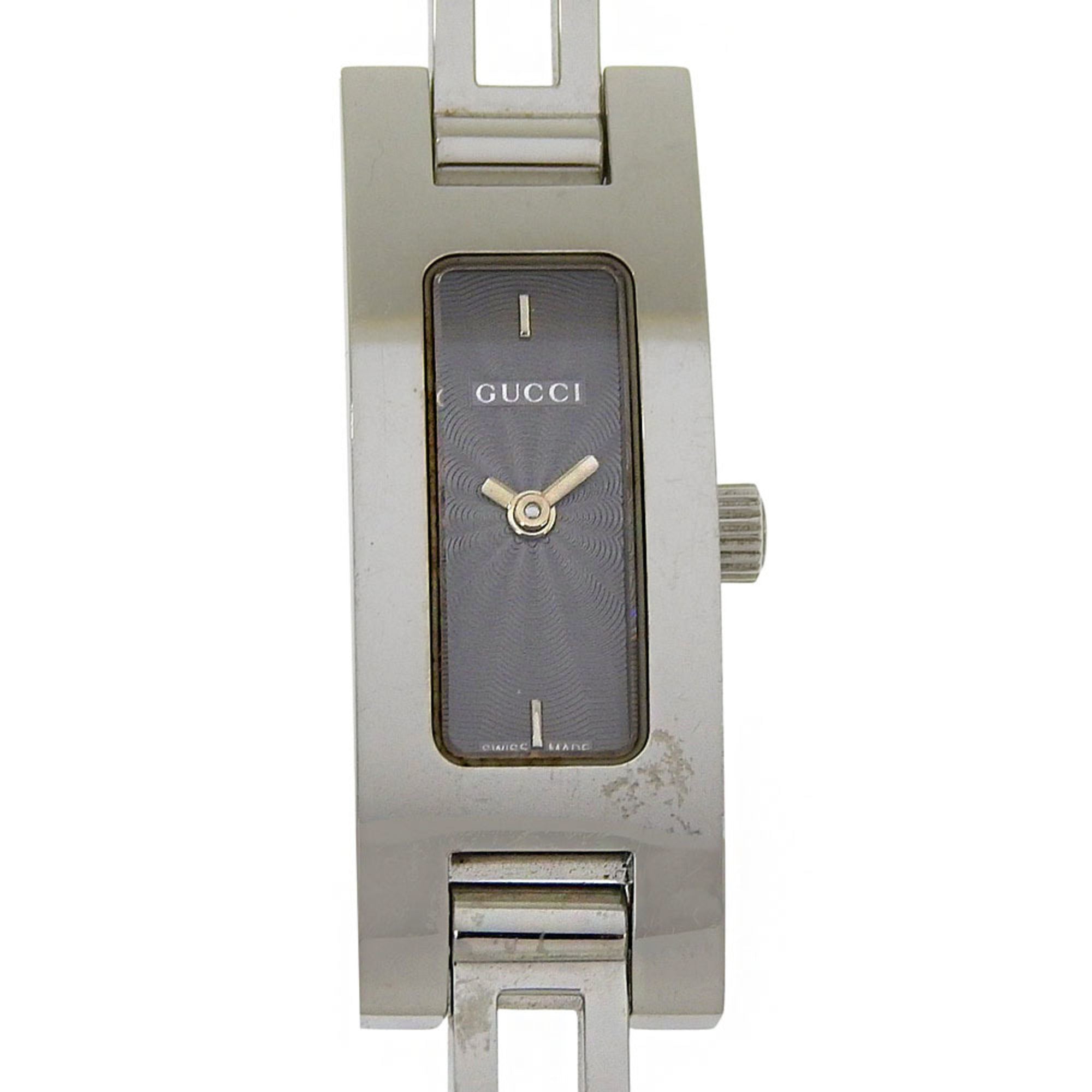 Gucci 3900L Stainless Steel Quartz Analog Watch with Black Dial for Women