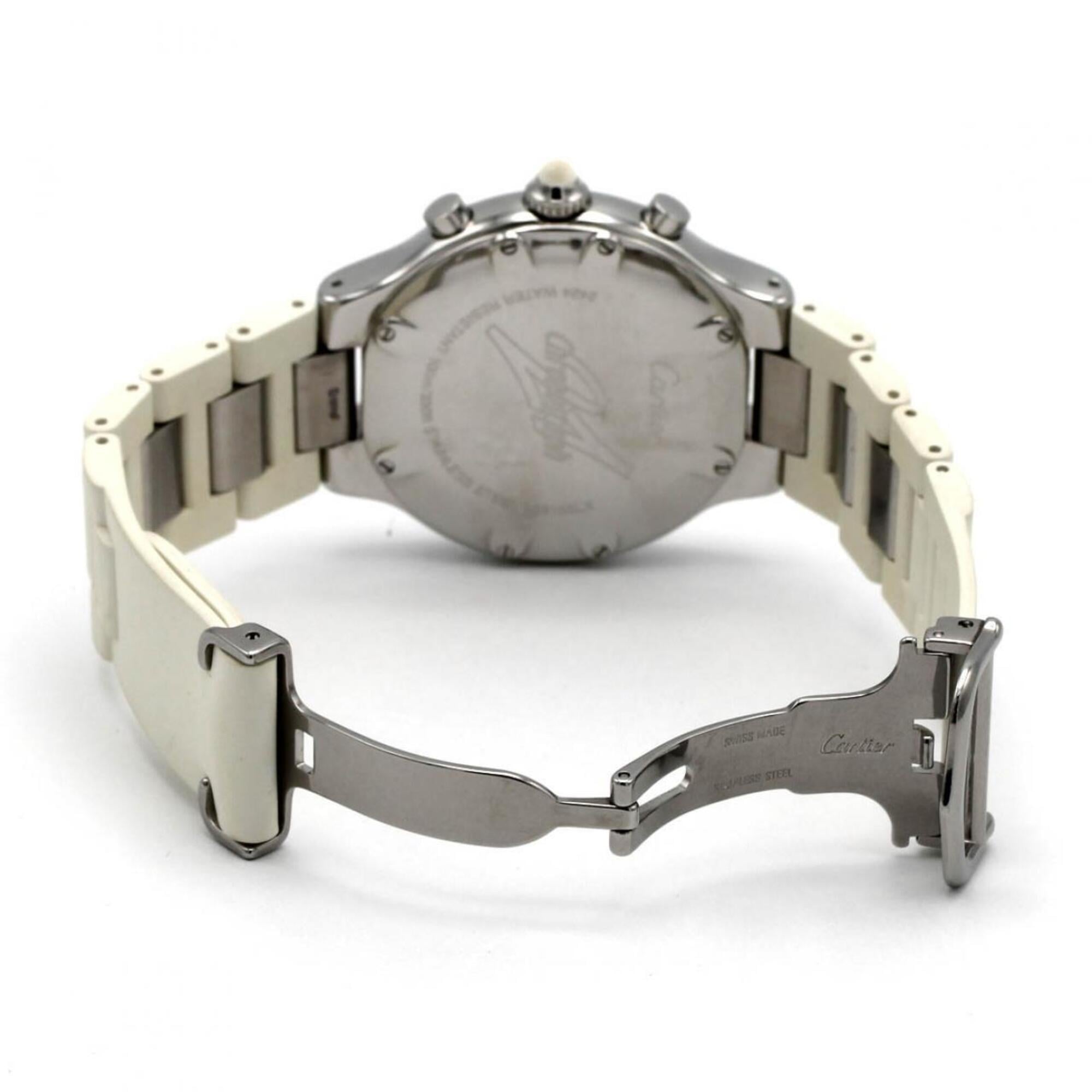 Cartier Chronoscaph LM W10184U2 Silver Dial 38mm Watch