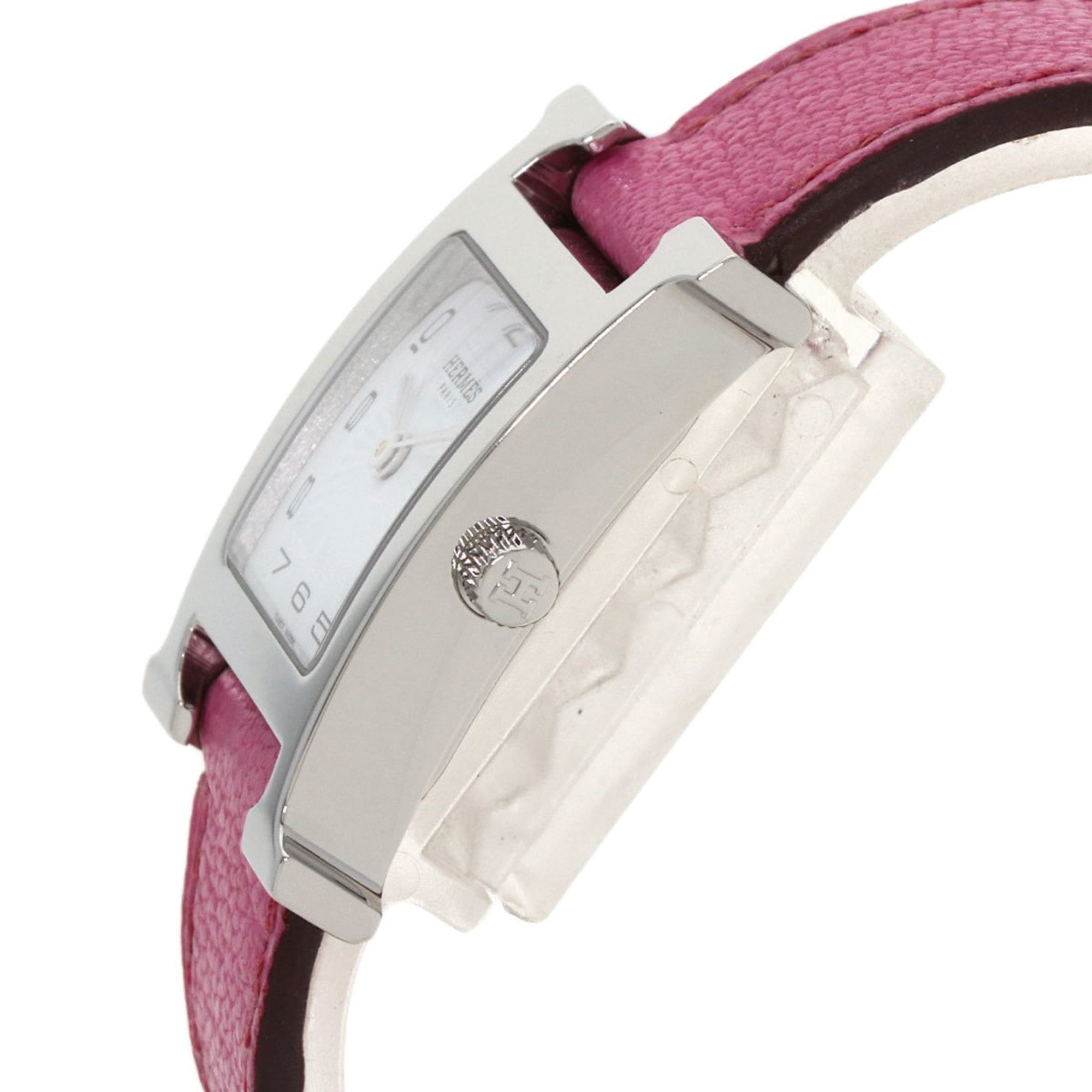 Hermes HH1.210 H Horloge Roestvrij staal Leer Dames HERMES