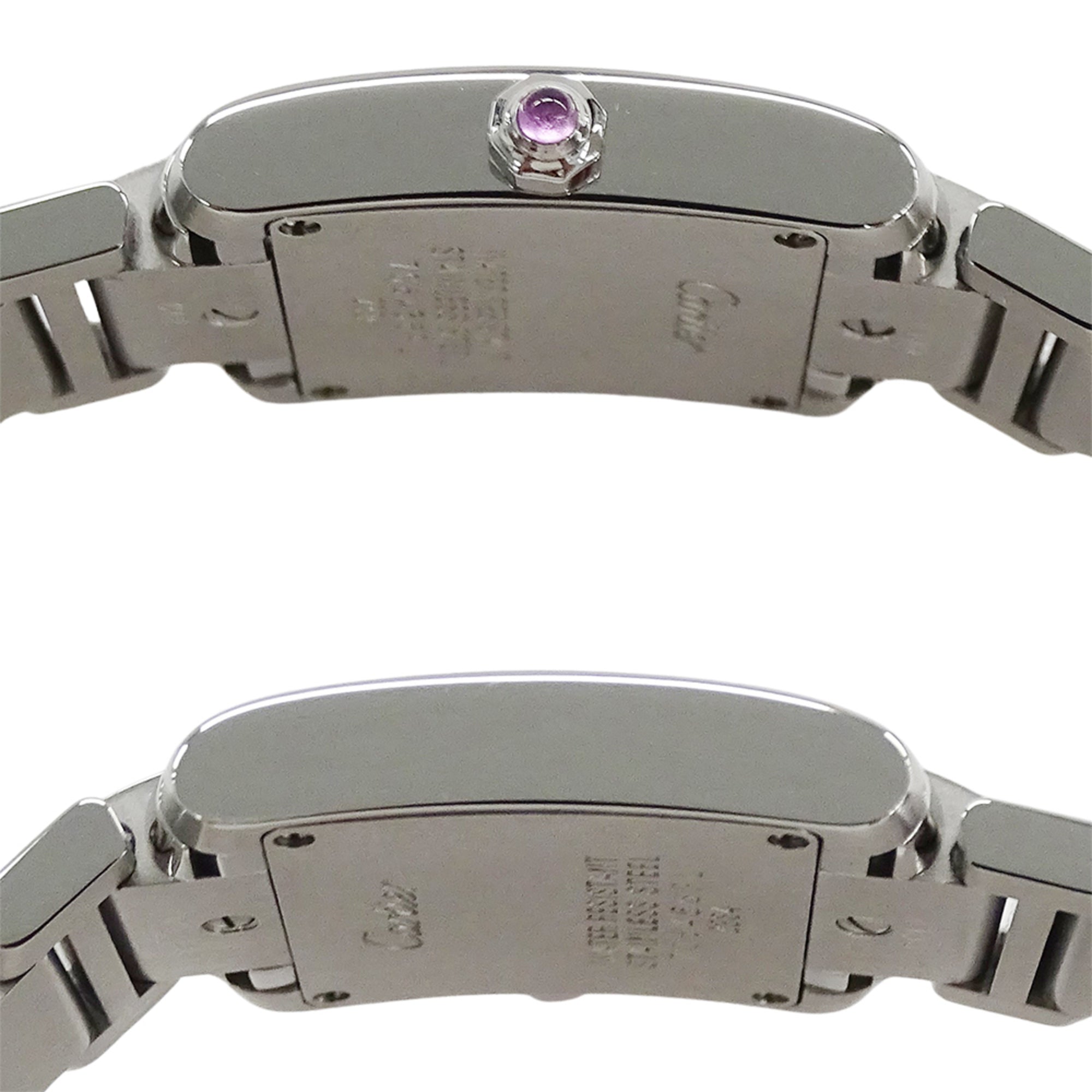 Cartier-Damenuhr, Tank Française SM, Limitierte Auflage 2006, Uhrwerk, Edelstahl (SS), W51031Q3, Silber und Rosa.