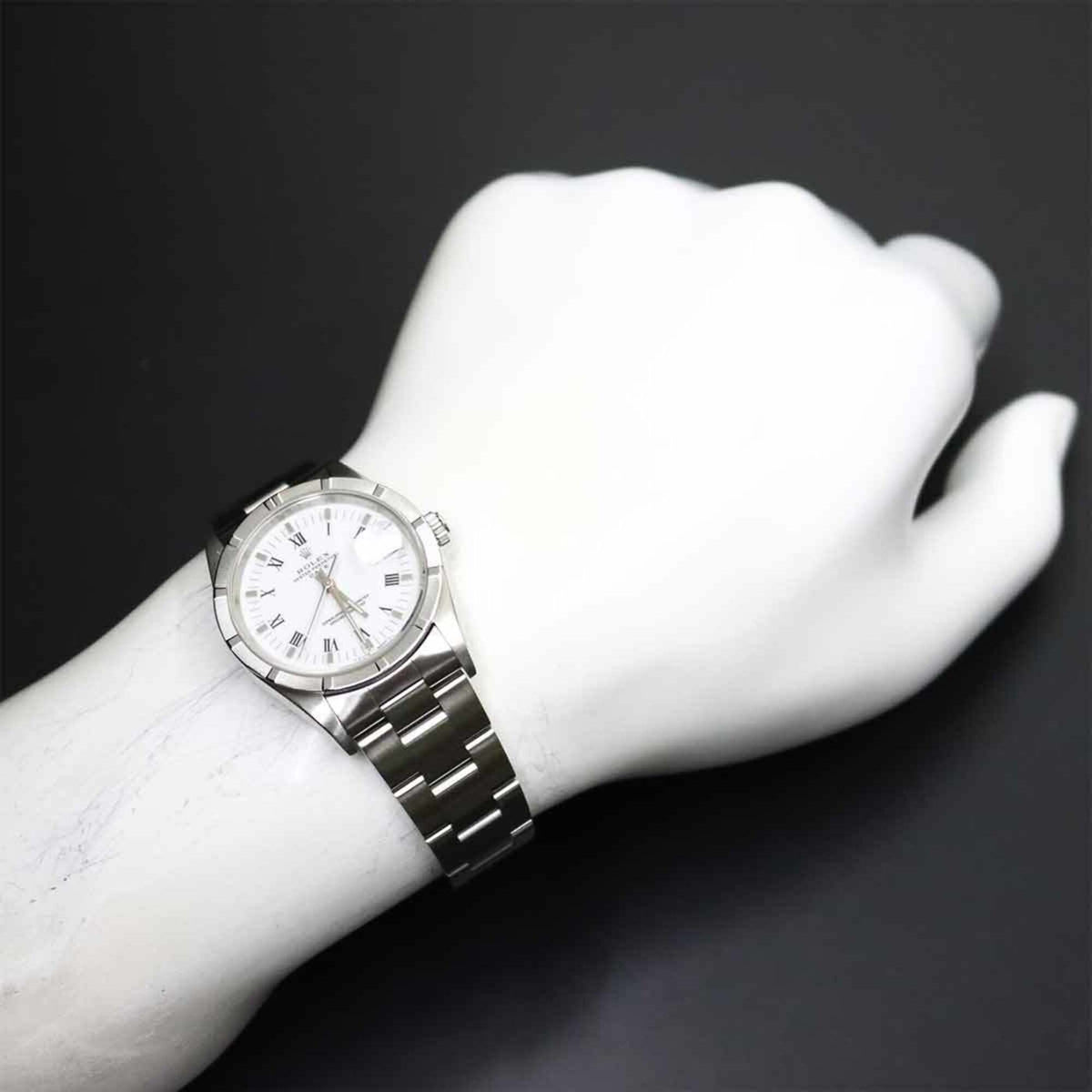 Montre Rolex Oyster Perpetual Date 15210 Blanc, cadran de 34 mm
