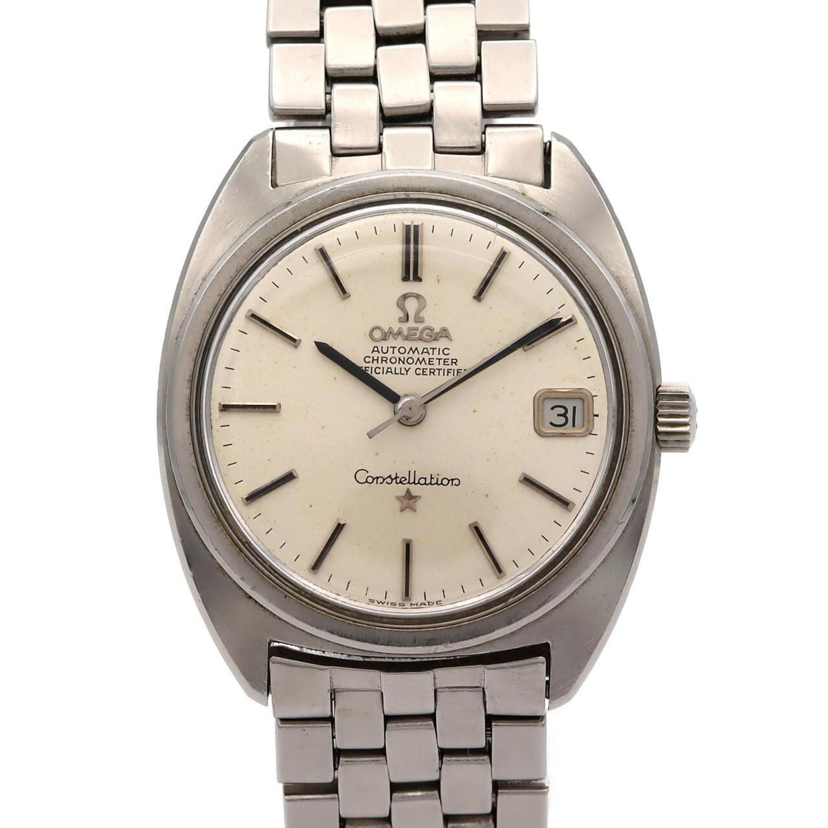 Omega Constellation Chronometer 168017 Silber Zifferblatt 34 mm Uhr