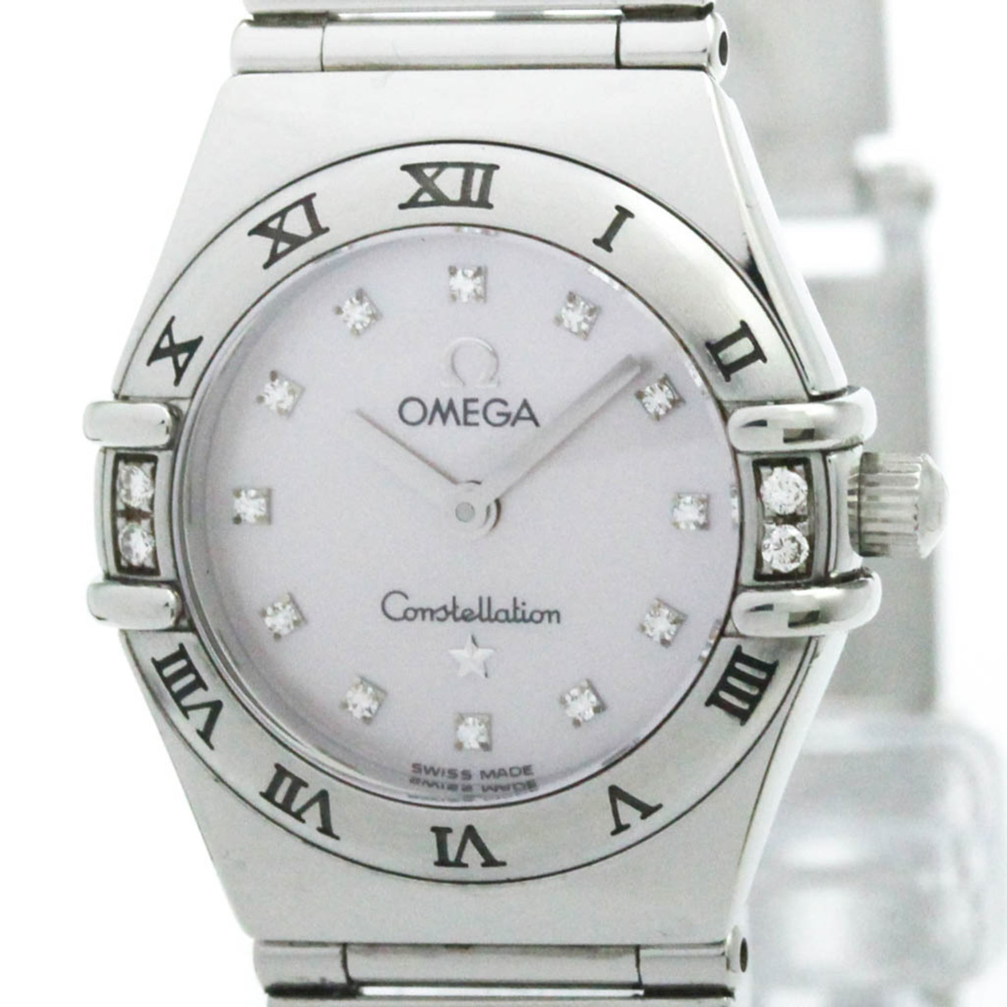 OMEGA Constellation Diamond MOP Dial Ladies Quartz Steel Watch 1567.66 Polished